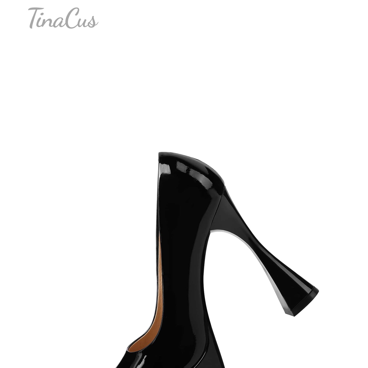 TinaCus Handmade Platform High Heels Women's Pointed Toe Patent Leather Stylish Pumps Shoes