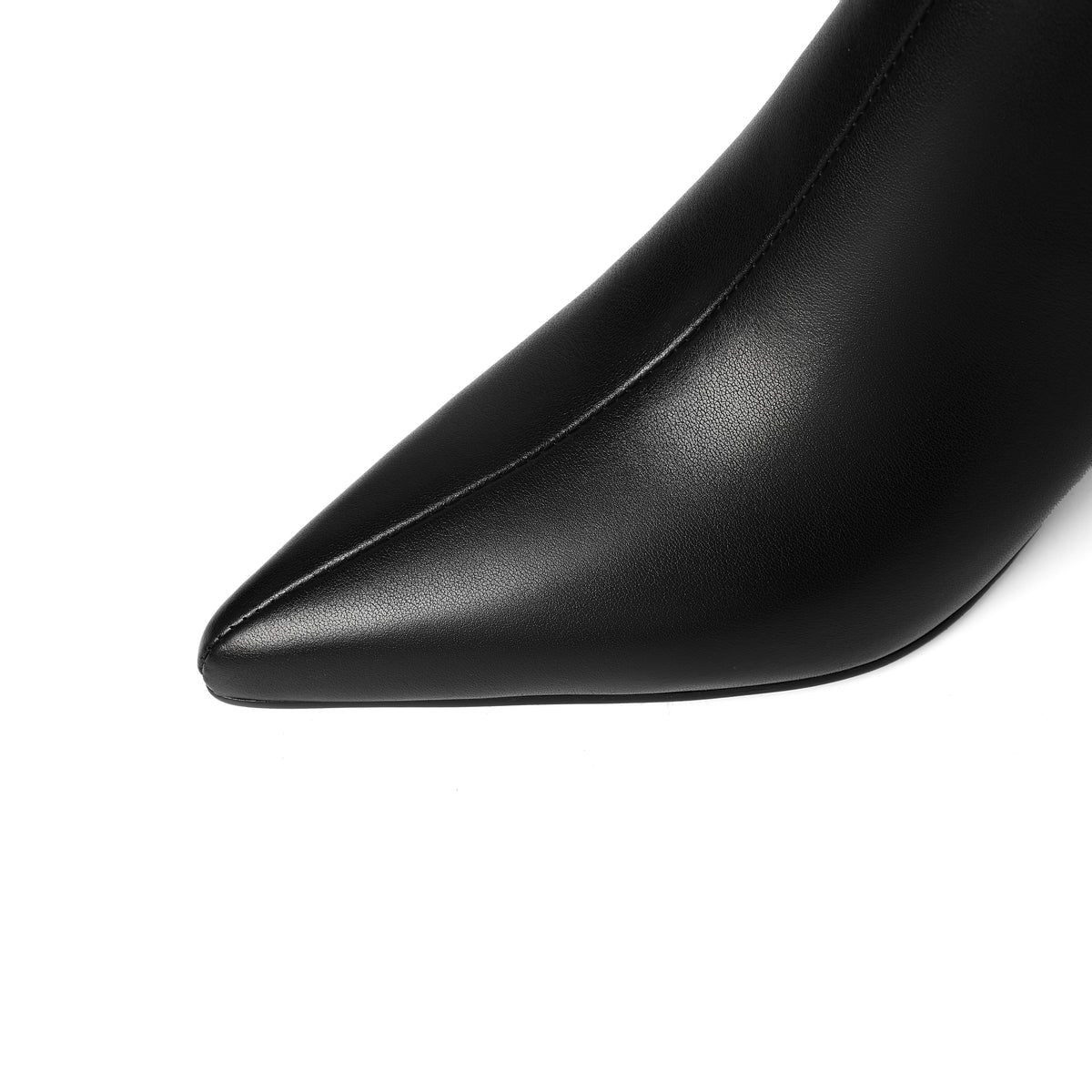 TinaCus Women's Pointed Toe Side Zipper Elegant Kitten Heel Ankle Boots