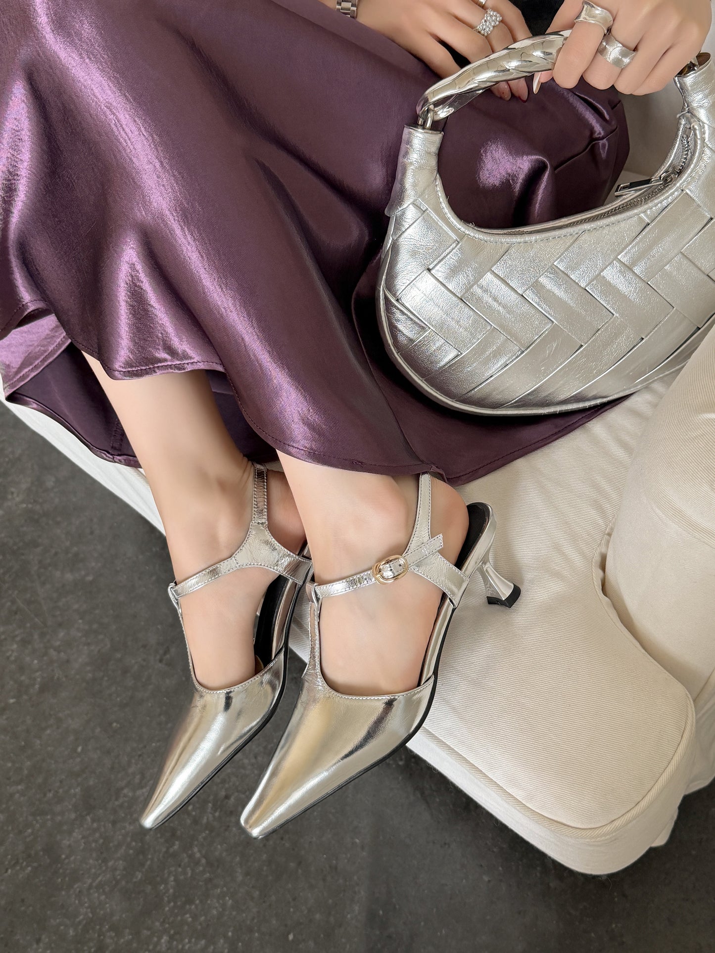 TinaCus Women's Closed Toe Sandals Genuine Leather Handmade Ankle Straps Square Toe Kitten Heel Pumps Shoes