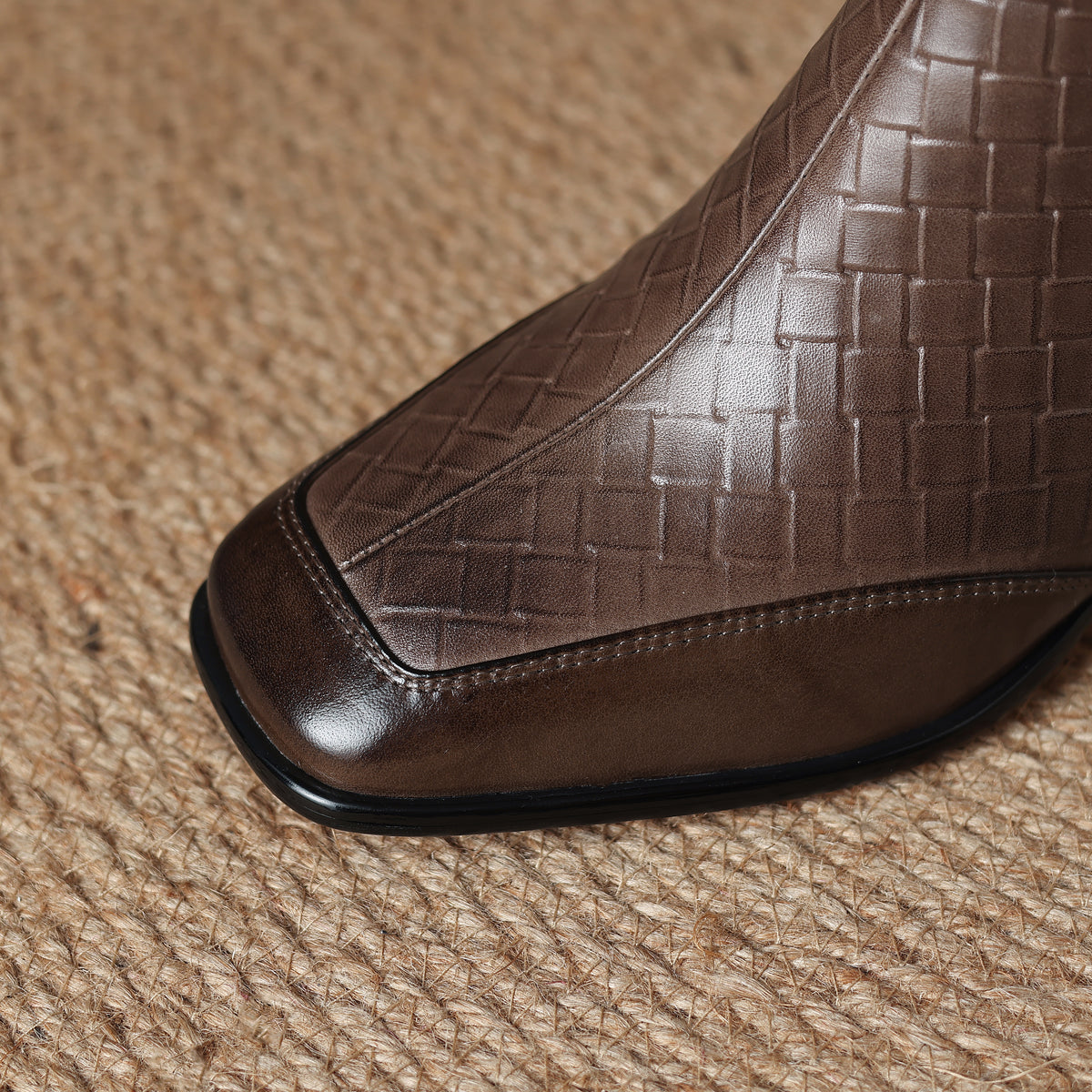 TinaCus Damen-Stiefeletten mit Glitzerschnalle, echtes Leder, handgefertigt, Reißverschluss hinten, Stickerei, Blumen