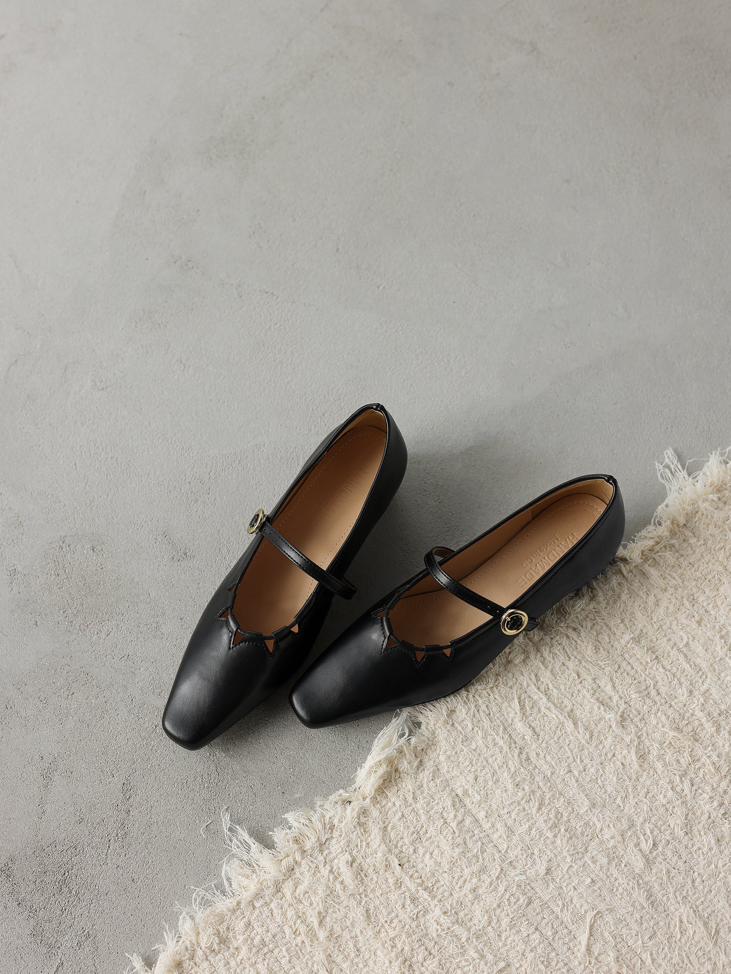 TinaCus Handmade Women's Genuine Leather Comfortable Square Toe Adjustable Buckle Dress Mary Jane Flats Shoes