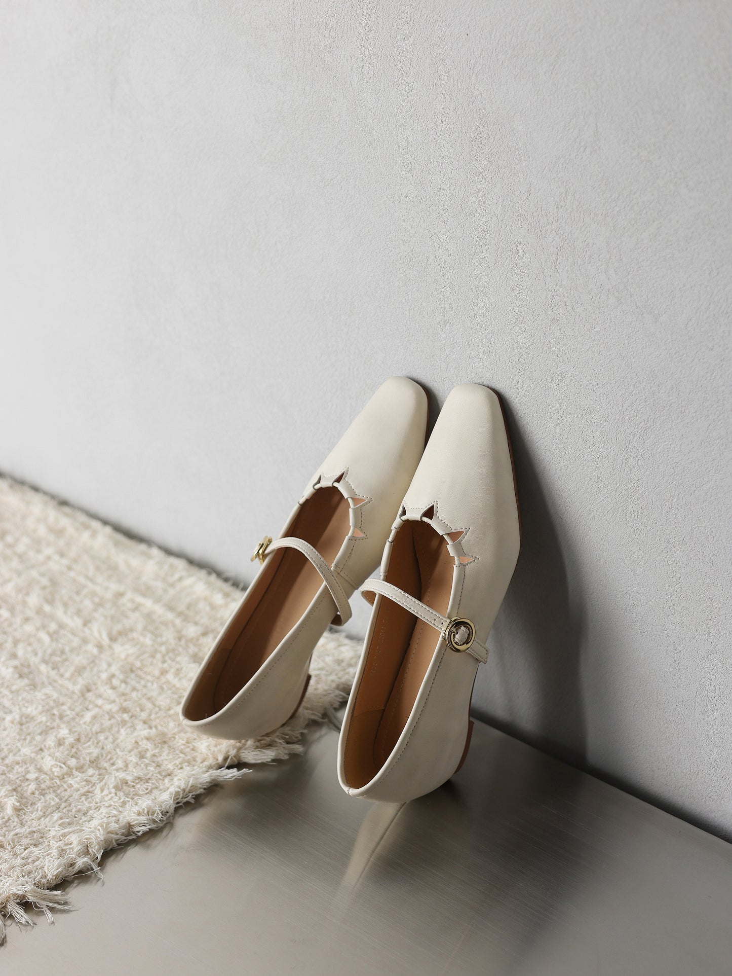 TinaCus Handmade Women's Genuine Leather Comfortable Square Toe Adjustable Buckle Dress Mary Jane Flats Shoes