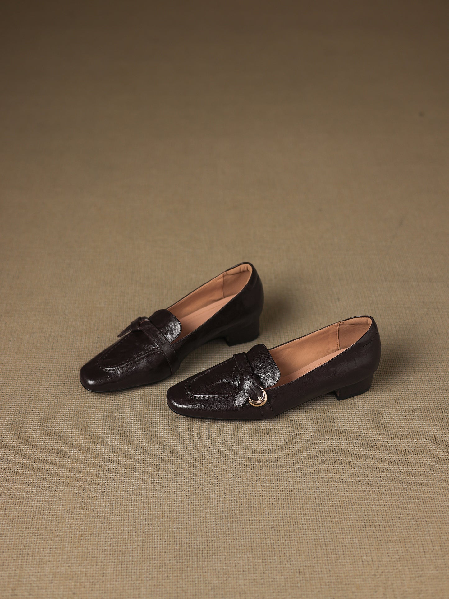 TinaCus Handmade Women's Genuine Leather Closed Toe Slip-on Office Loafer Shoes with Decor Buckle