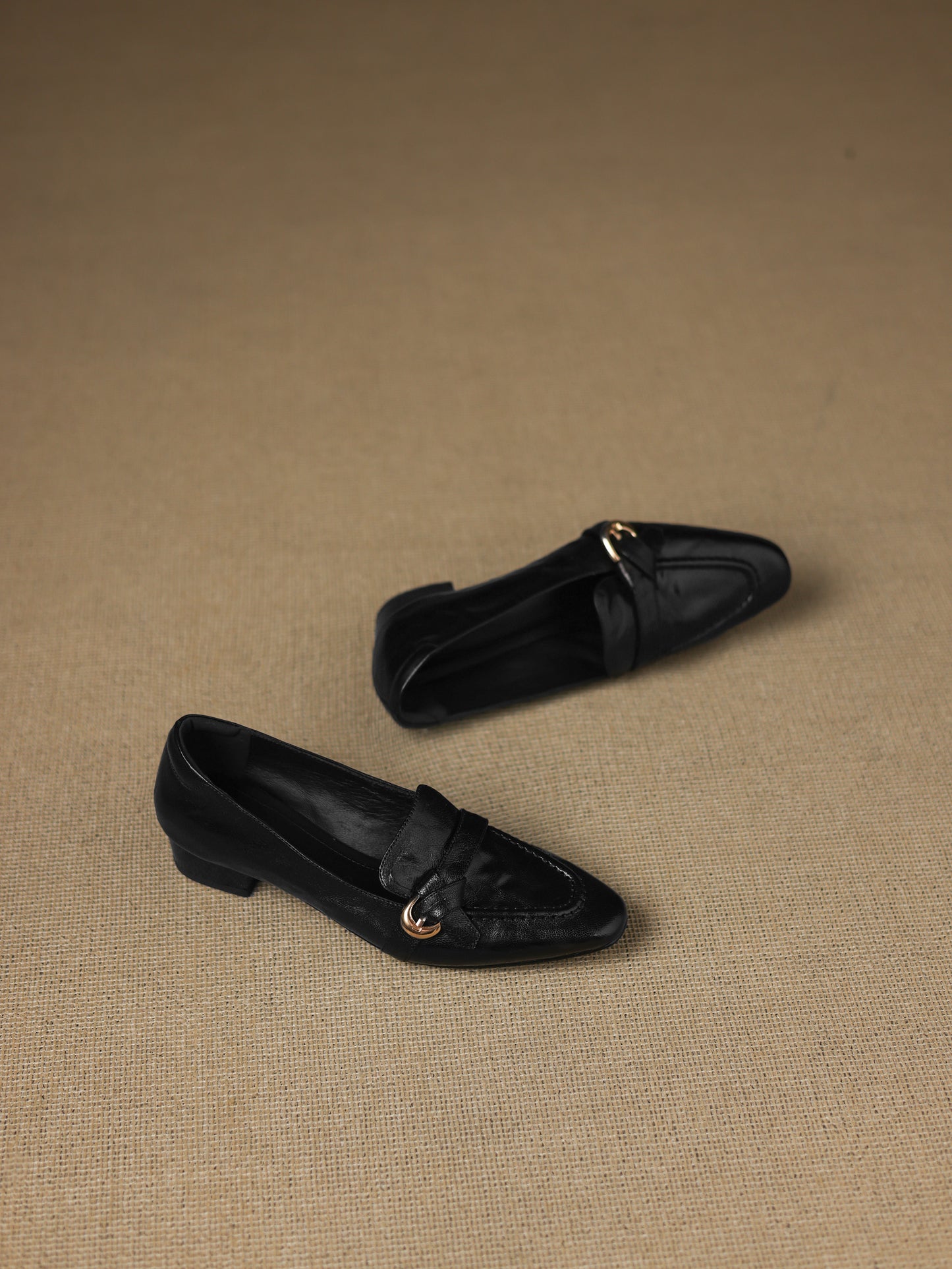 TinaCus Handmade Women's Genuine Leather Closed Toe Slip-on Office Loafer Shoes with Decor Buckle