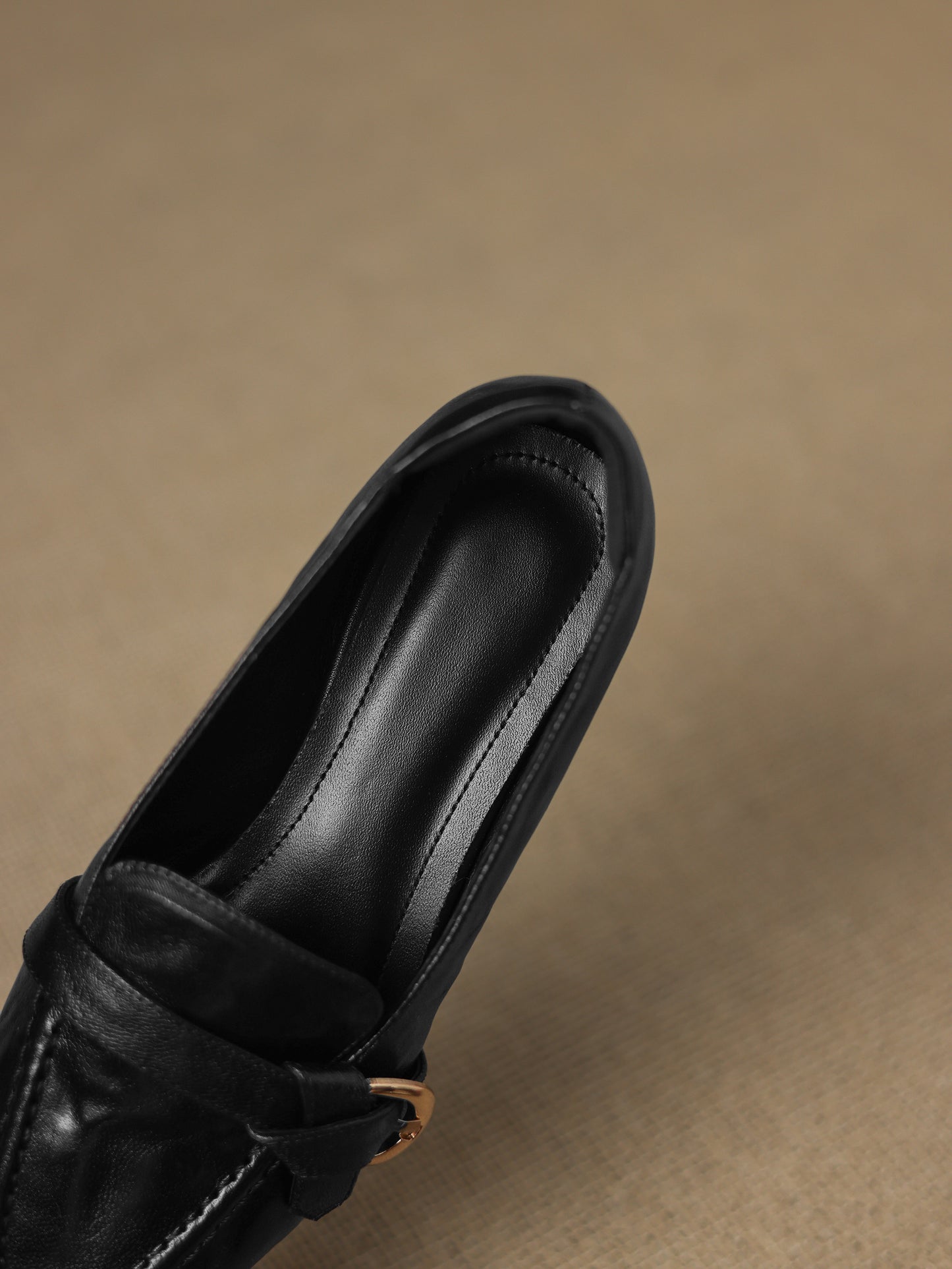 TinaCus Handmade Women's Genuine Leather Closed Toe Slip-on Office Loafer Shoes with Decor Buckle