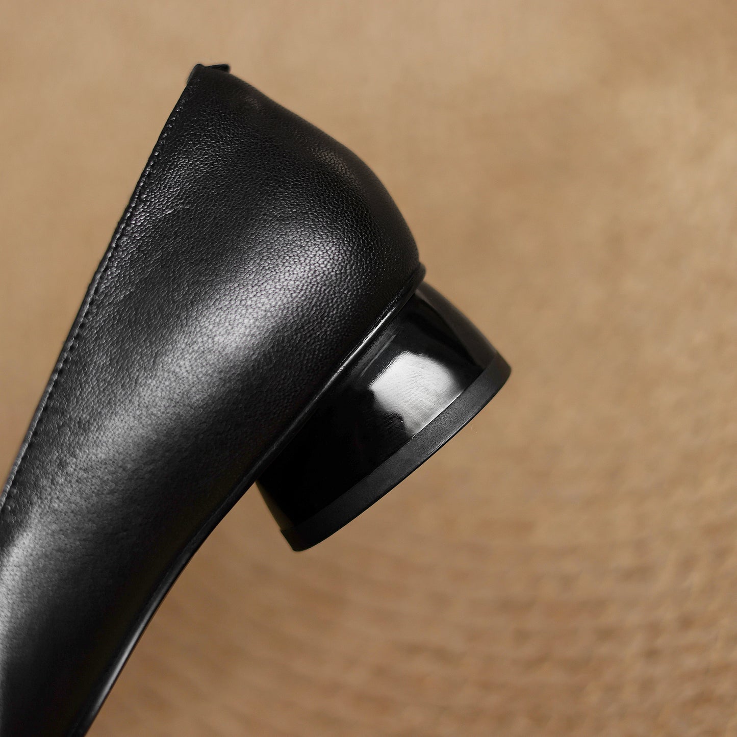 TinaCus Handmade Women's Genuine Leather Square Toe Embossed Patchwork Chunky Heel Slip On Pump Shoes