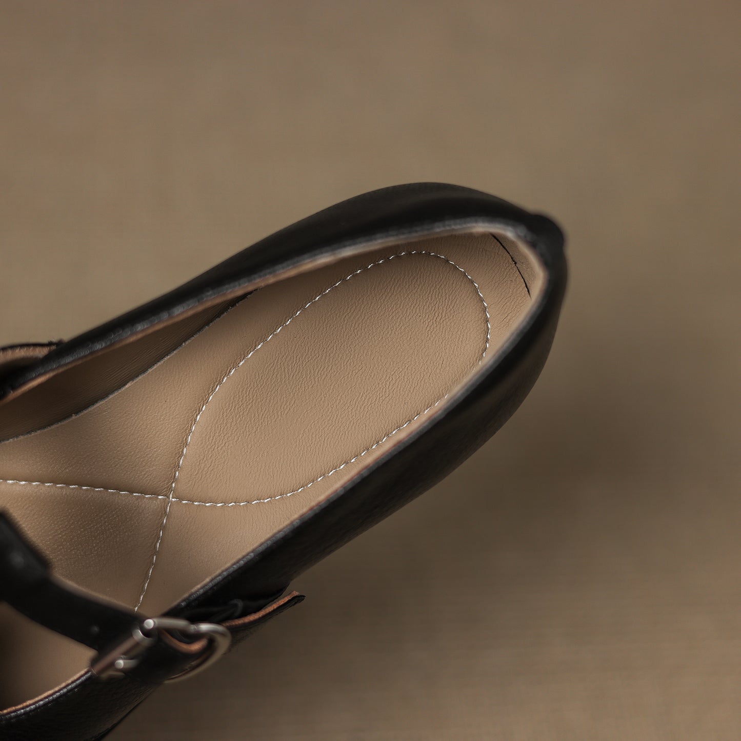 TinaCus Handmade Women's Genuine Leather Round Toe T-Strap Buckle Platform Casual Mary Jane Shoes