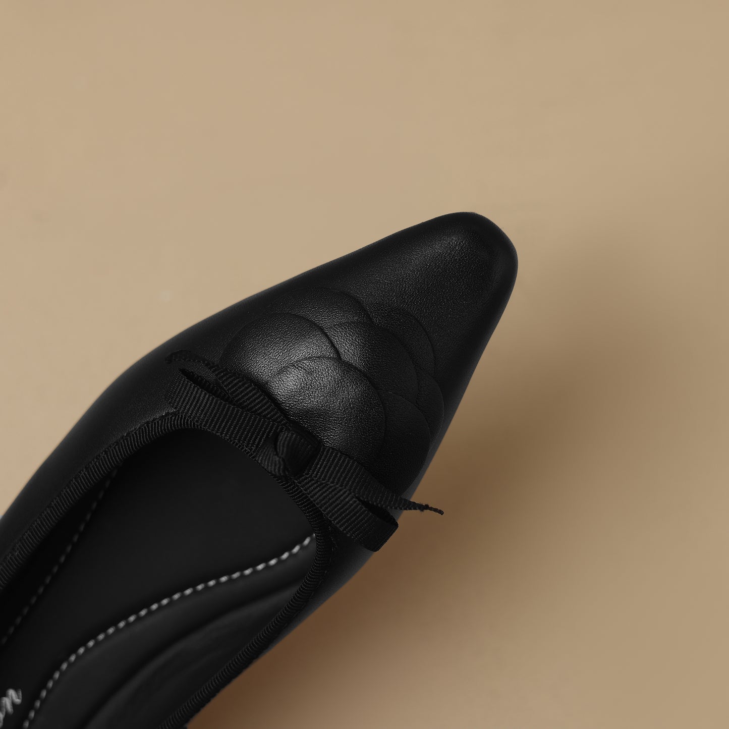 TinaCus Handmade Women's Genuine Leather Pointed Toe Petal Bowtie Ballet Flat Shoes