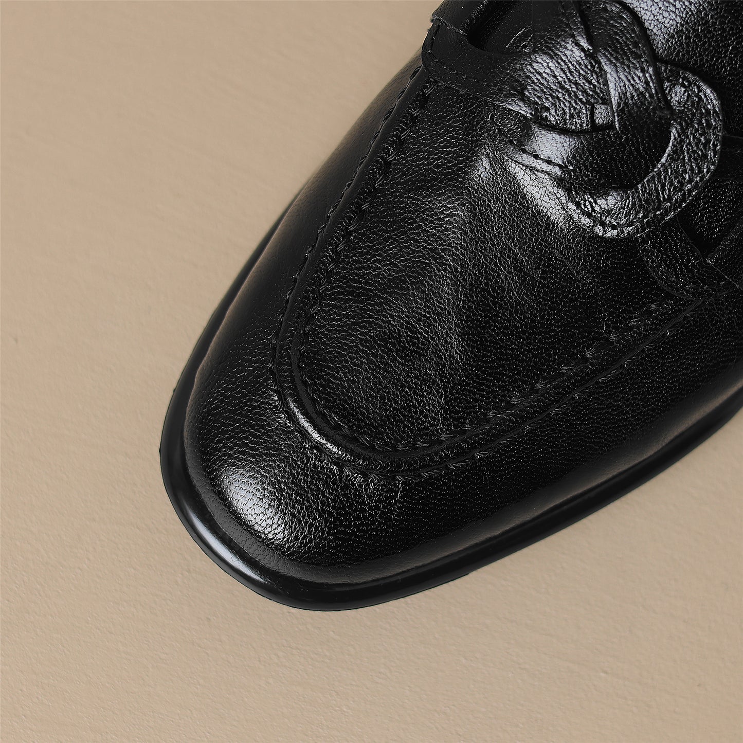 TinaCus Women's Round Toe Genuine Leather Handmade Flat Shoes