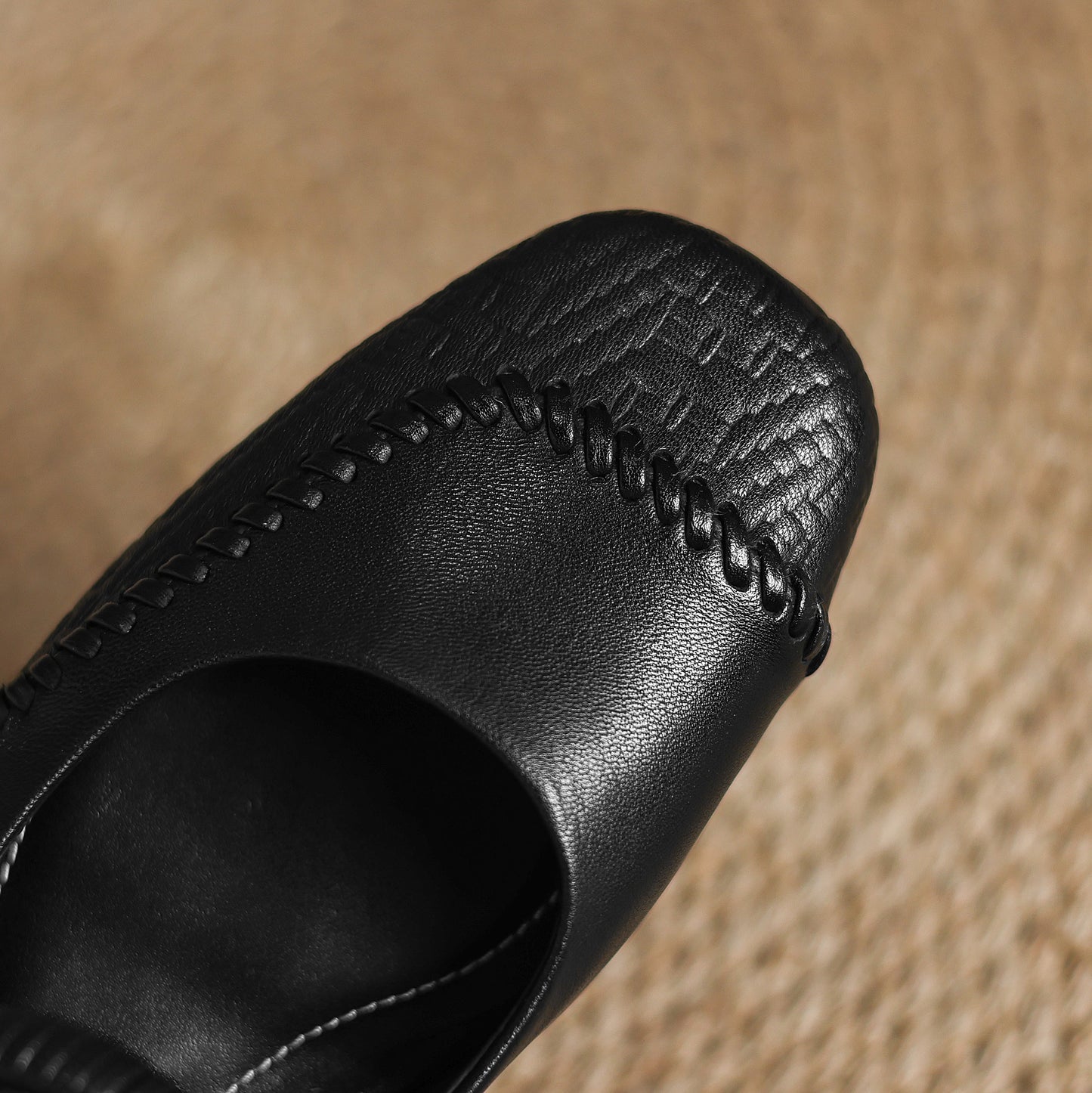 TinaCus Handmade Women's Genuine Leather Square Toe Stitching Adjustable Buckle Mary Jane Shoes