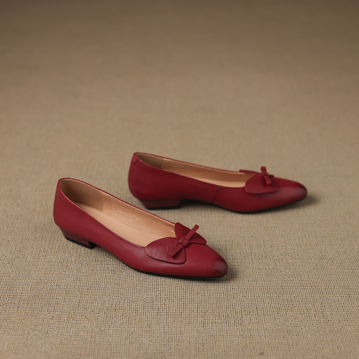 TinaCus Handmade Women's Genuine Leather Pointed Toe Slip On Office Dress Ballet Flats Shoes with Bow