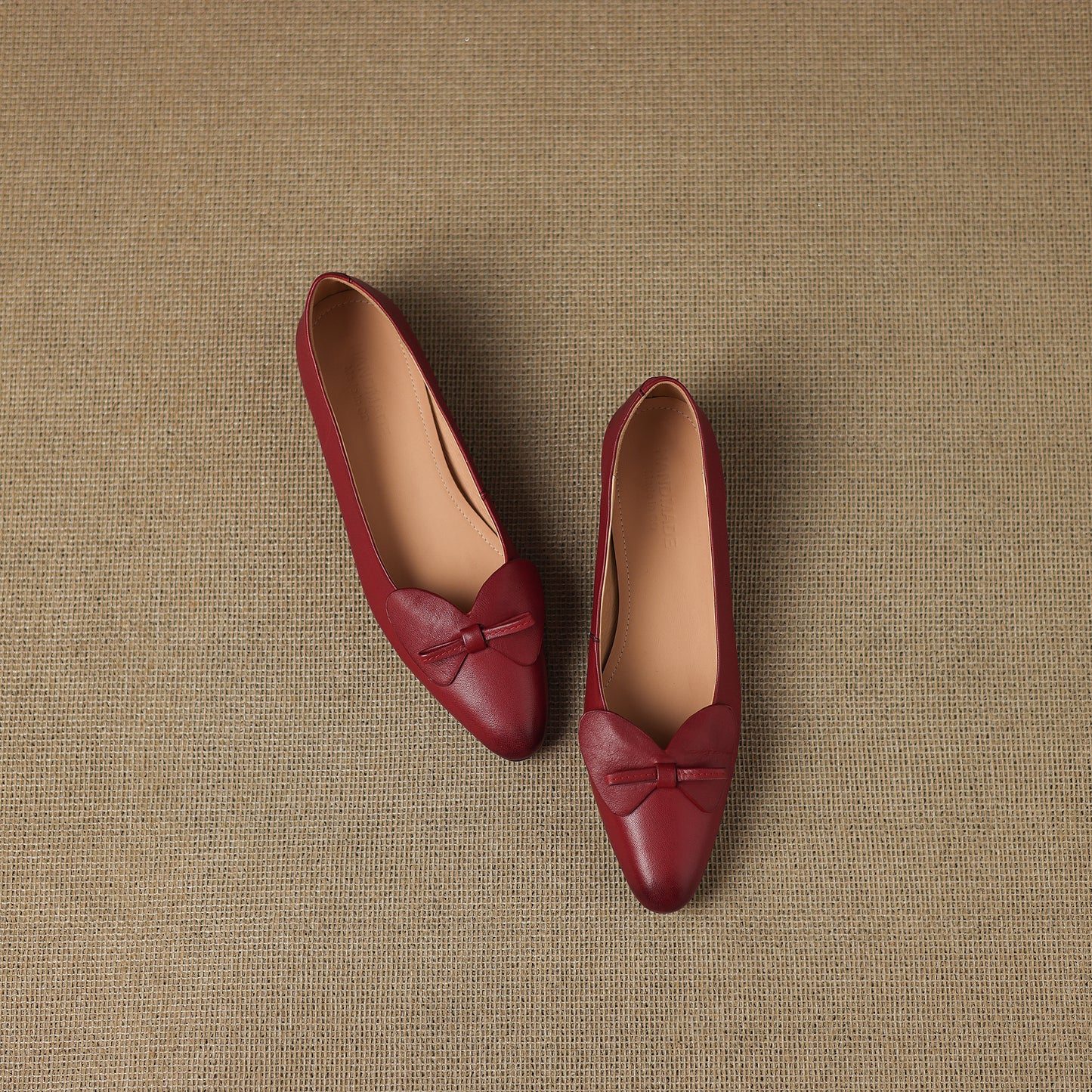 TinaCus Handmade Women's Genuine Leather Pointed Toe Slip On Office Dress Ballet Flats Shoes with Bow