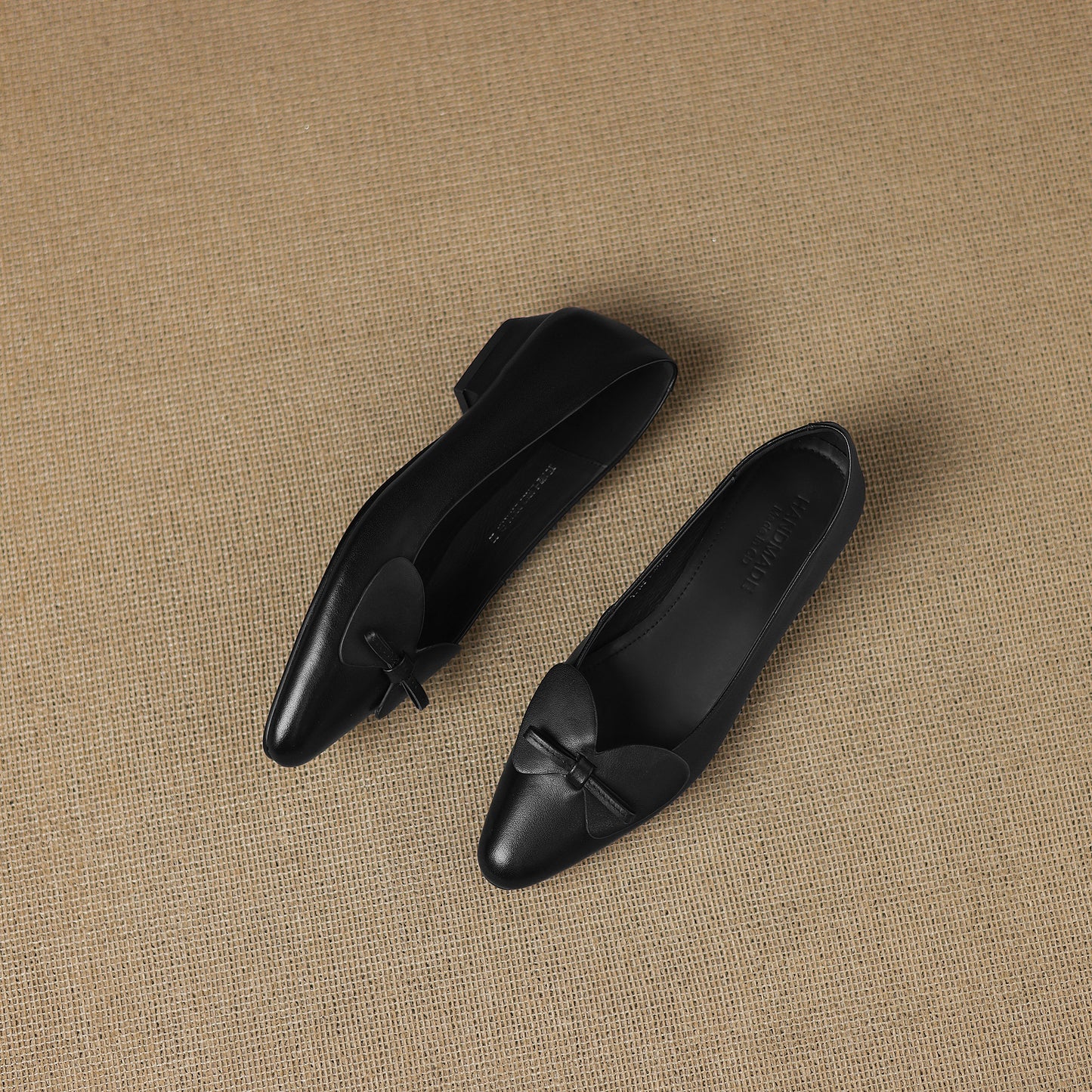 TinaCus Handmade Women's Genuine Leather Pointed Toe Slip On Office Dress Ballet Flats Shoes with Bow