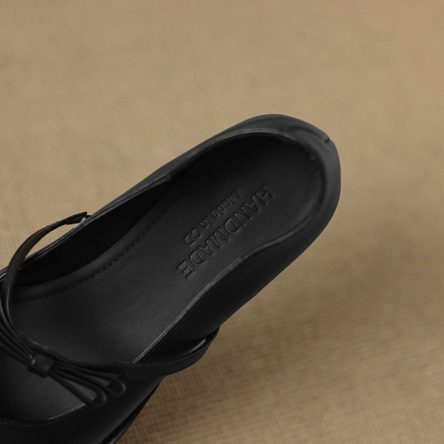 TinaCus Handmade Women's Genuine Leather Round Toe Slip-on Chunky Heel Mary Jane Shoes with Bowknot