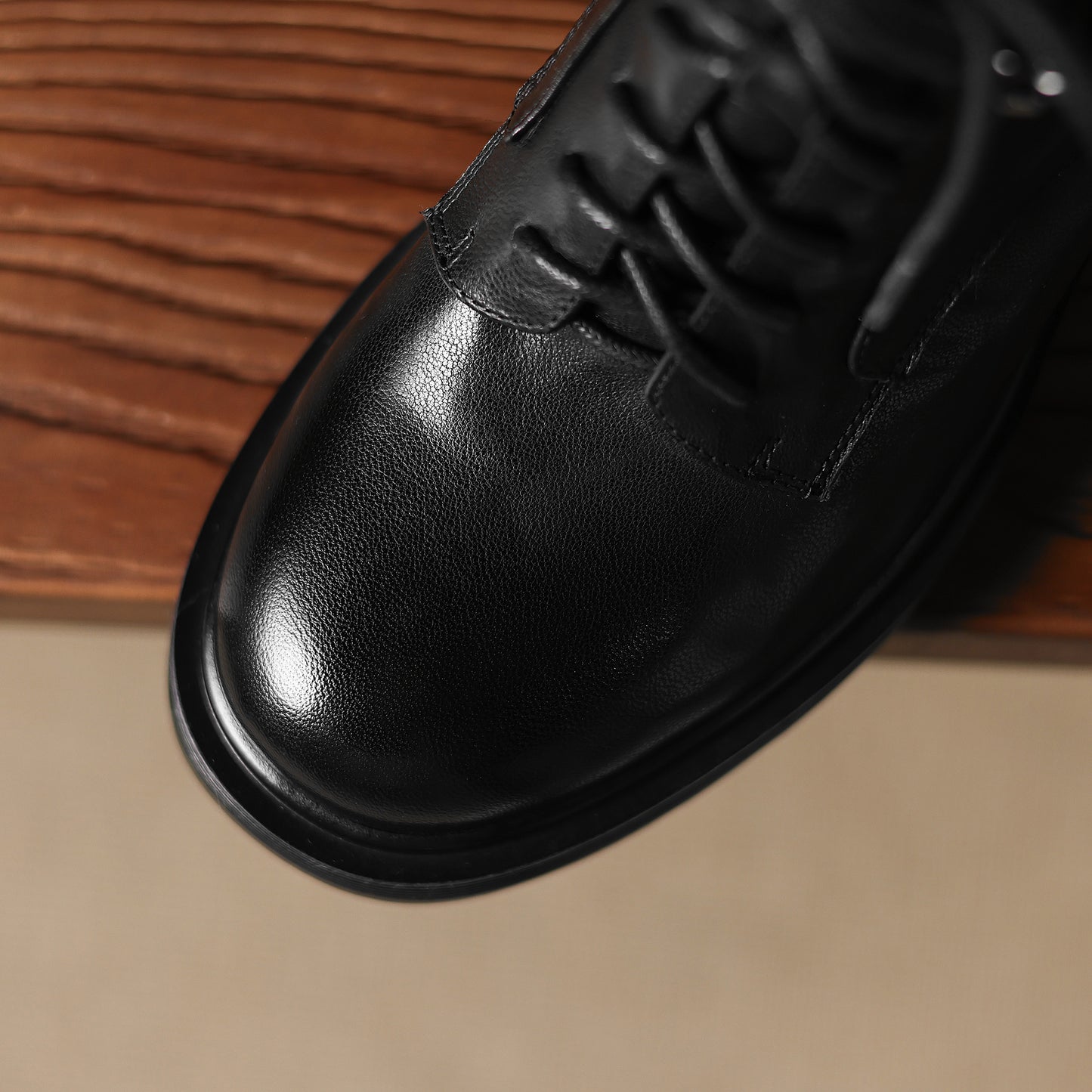 TinaCus Genuine Leather Women's Combat Boots Round Toe Handmade Chunky Heels Lace/Zip up Booties