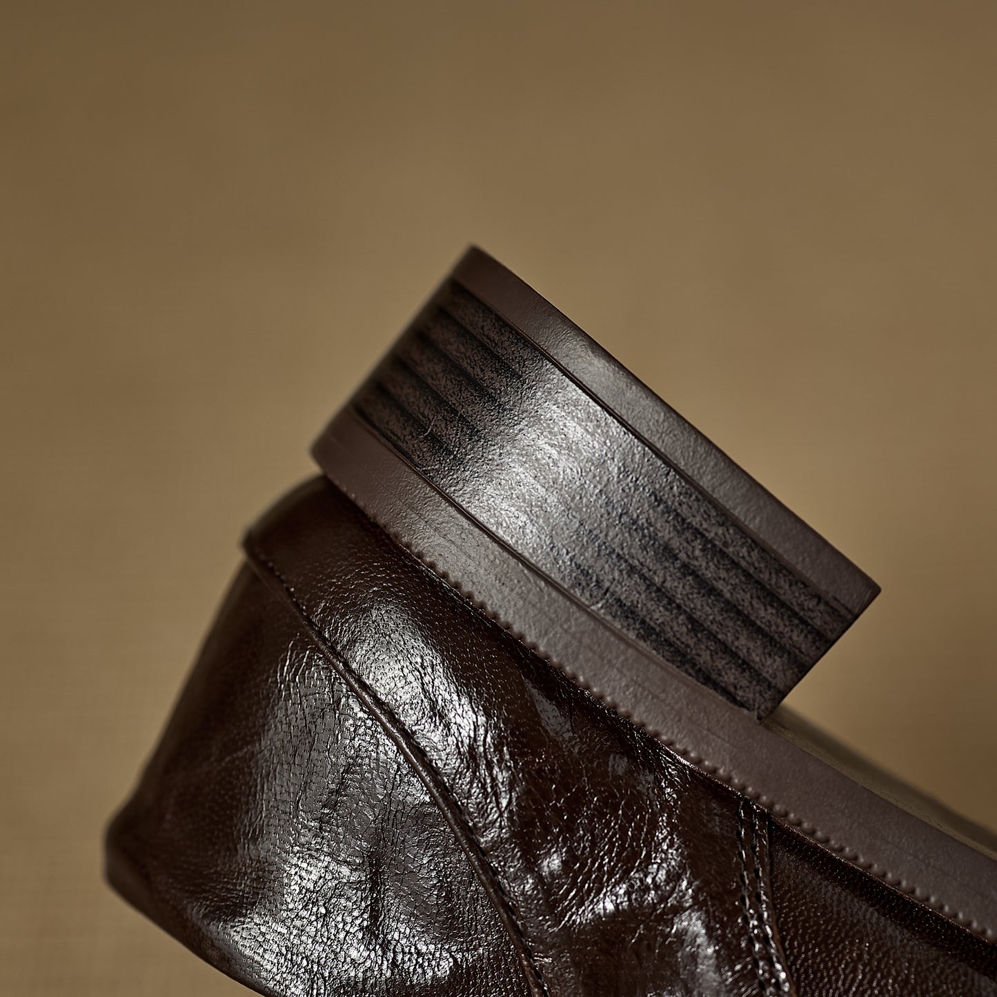 TinaCus Women's Wingtip Oxfords Handmade Genuine Leather Round Toe Lace-up Chunky Heel Casual Shoes