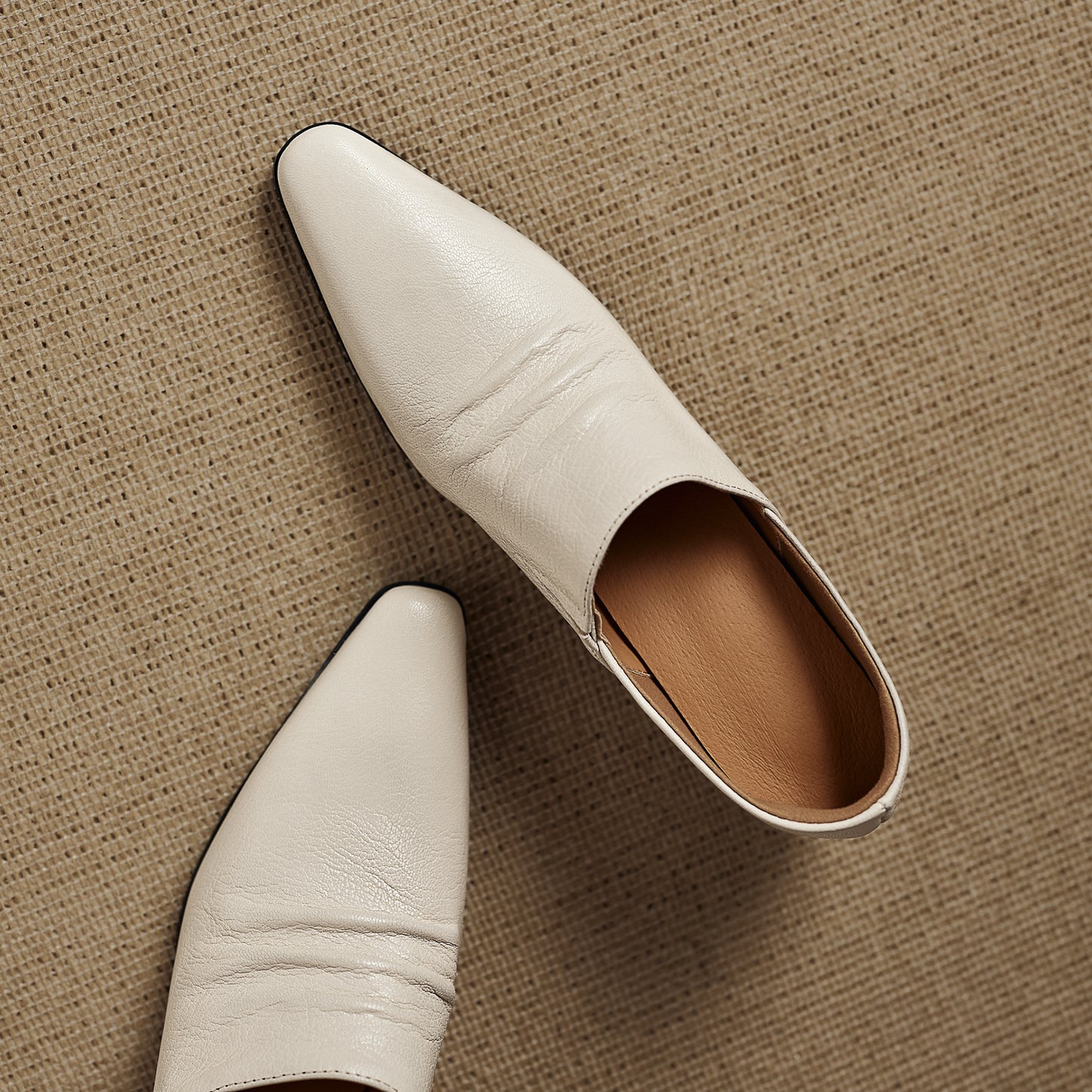 TinaCus Women's Slip-on Pumps Handmade Genuine Leather Pointed Toe Chunky Heel Casual Shoes