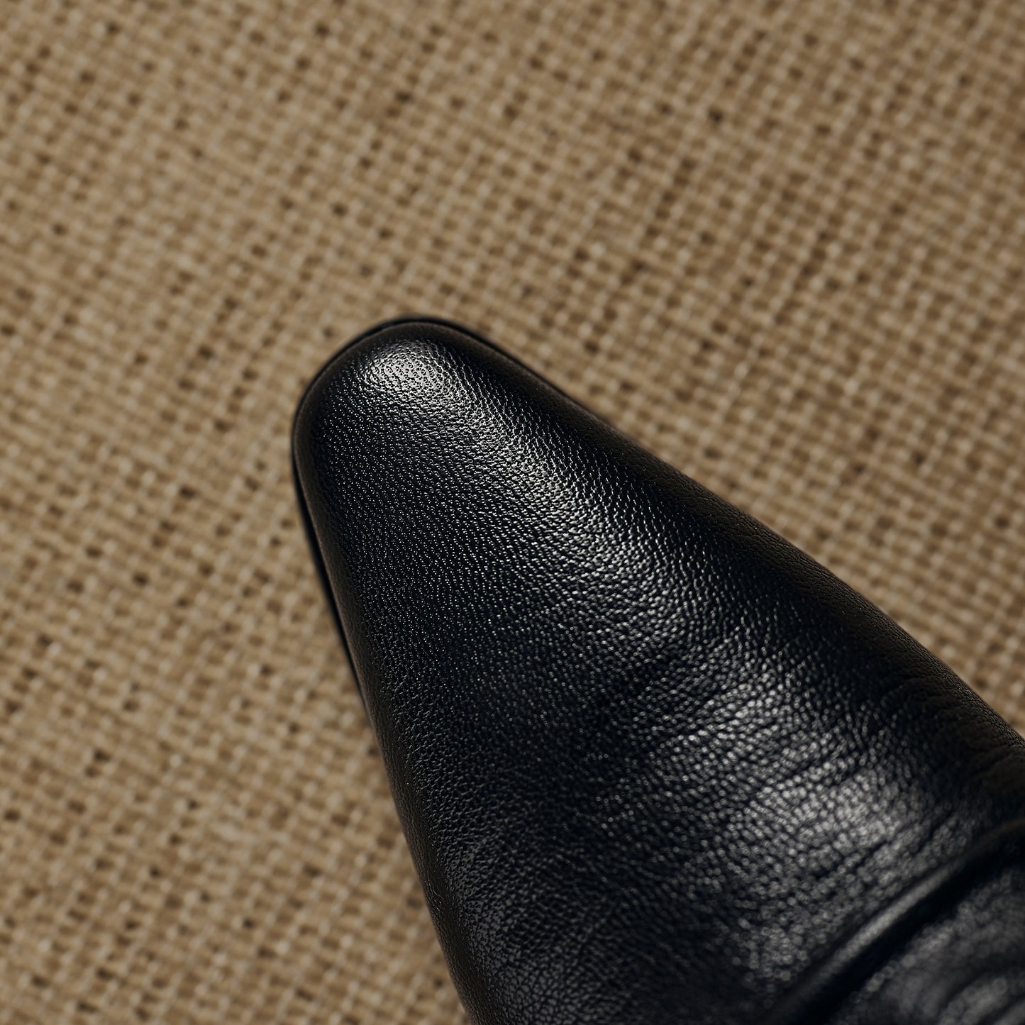 TinaCus Women's Slip-on Pumps Handmade Genuine Leather Pointed Toe Chunky Heel Casual Shoes