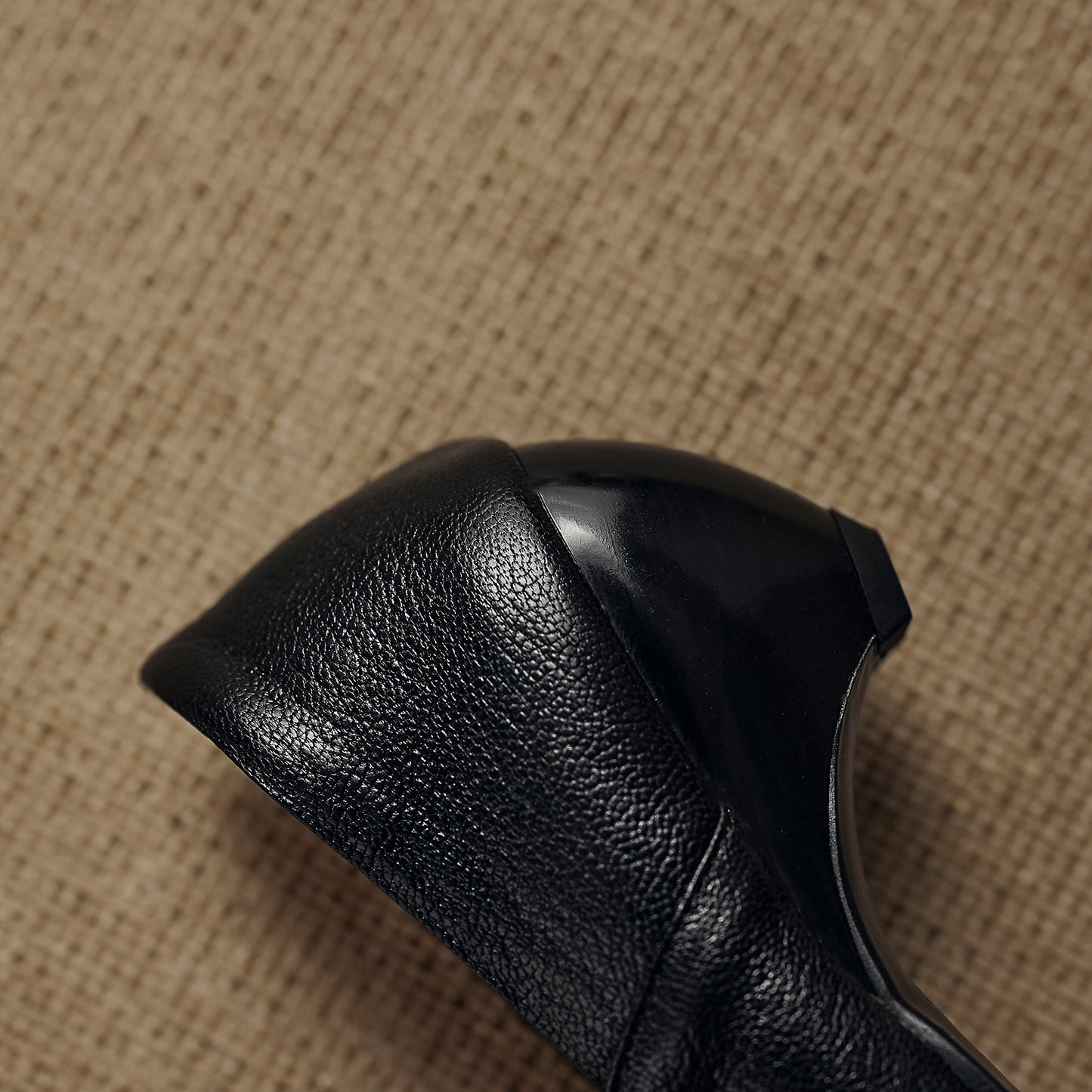 TinaCus Women's Slip-on Pumps Handmade Genuine Leather Pointed Toe Chunky Heel Casual Shoes