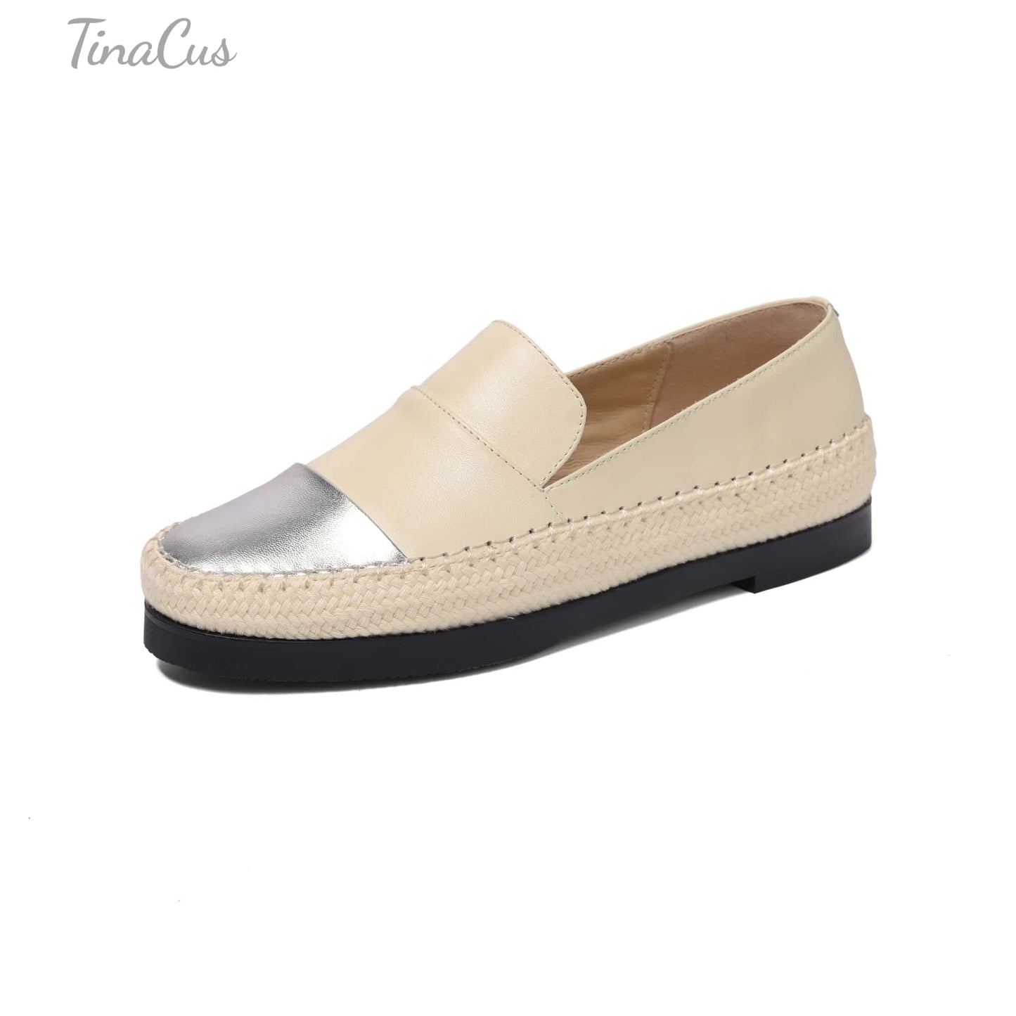 TinaCus Handmade Women's Genuine Leather Cap-Toe Slip on Casual Fomal Loafer Flats Shoes