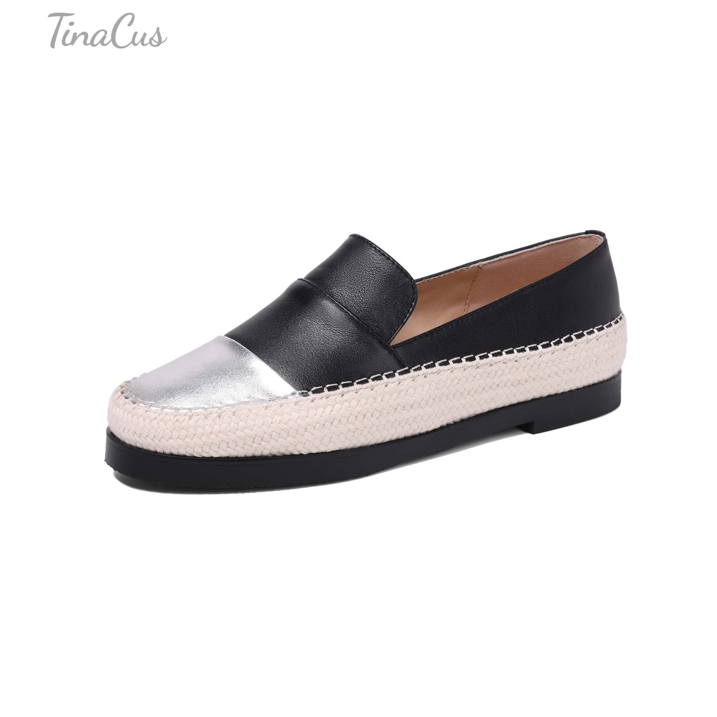 TinaCus Handmade Women's Genuine Leather Cap-Toe Slip on Casual Fomal Loafer Flats Shoes