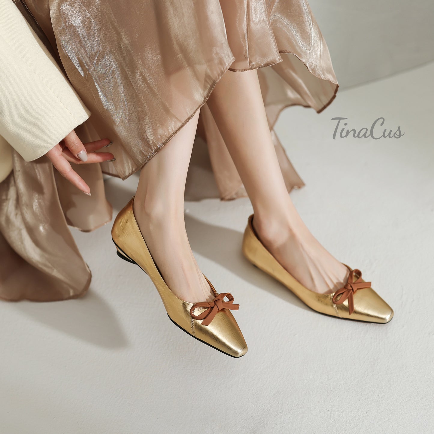 TinaCus Genuine Leather Handmade Cute Bowknot Women's Comfortable Flat Loafers Shoes