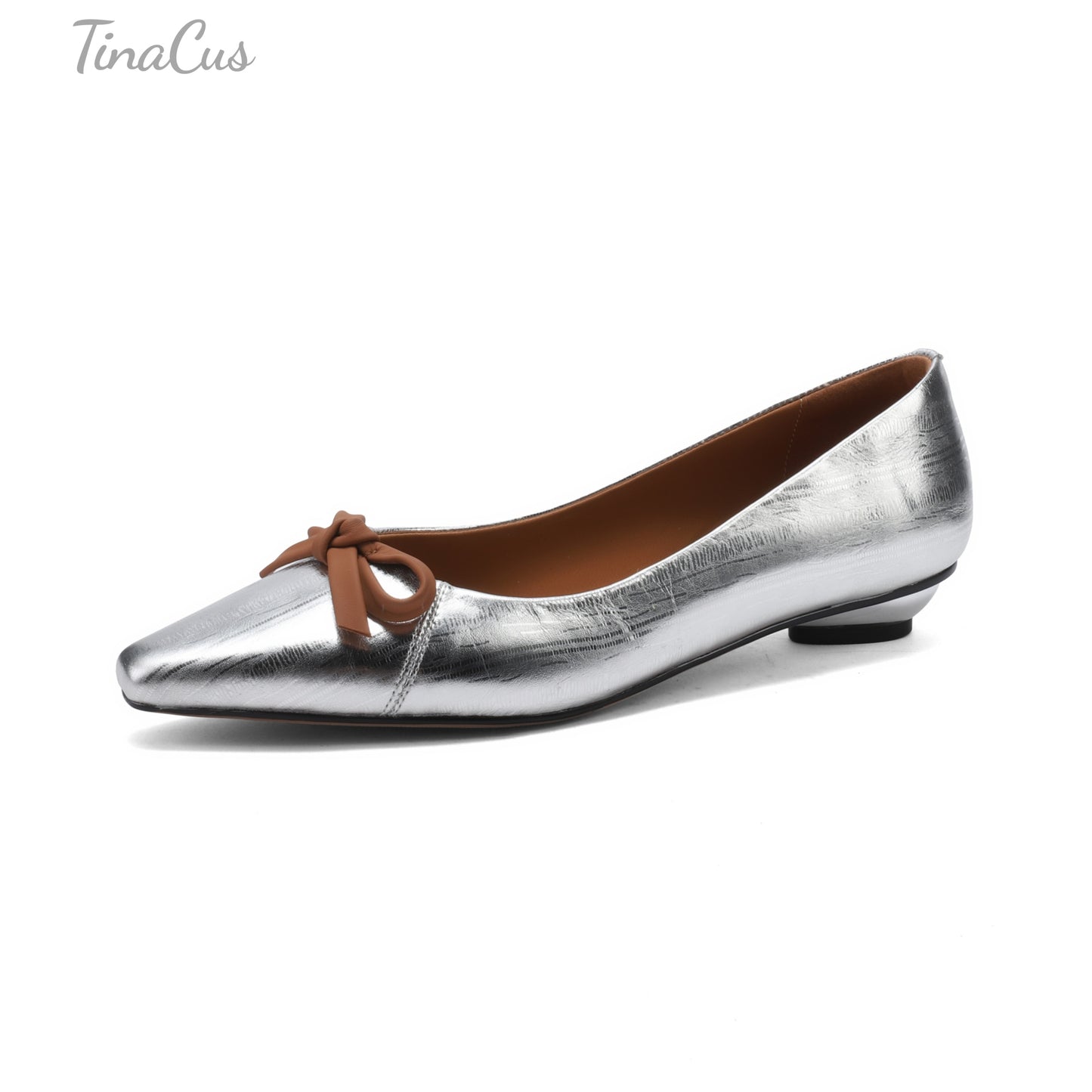 TinaCus Genuine Leather Handmade Cute Bowknot Women's Comfortable Flat Loafers Shoes