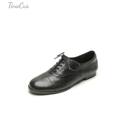 TinaCus Handmade Women's Genuine/Patent Leather Brogue Oxfords Lace up Office Shoes