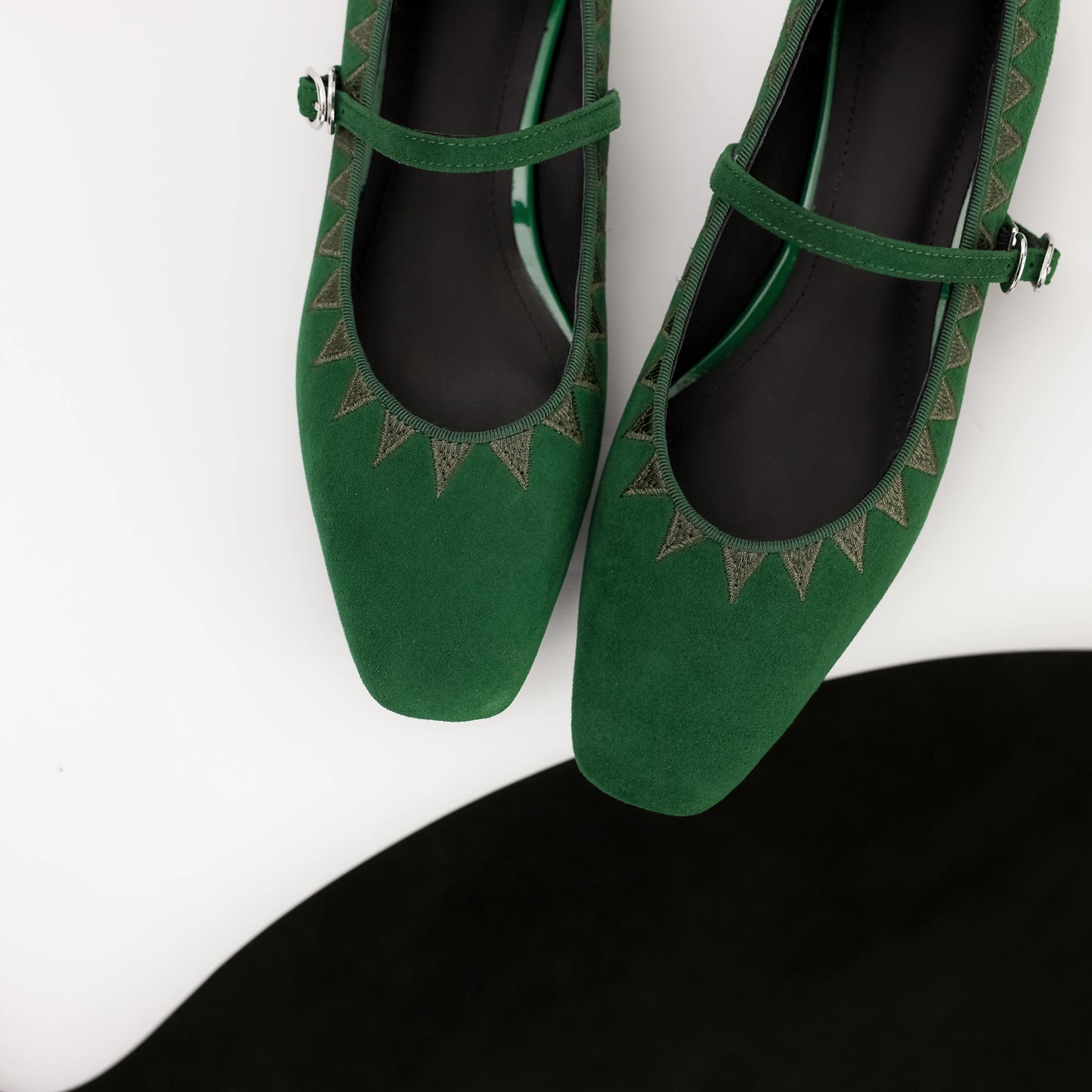 TinaCus Women's Suede Leather Mary Jane Shoes Handmade Square Toe Dress Flats Office Casual