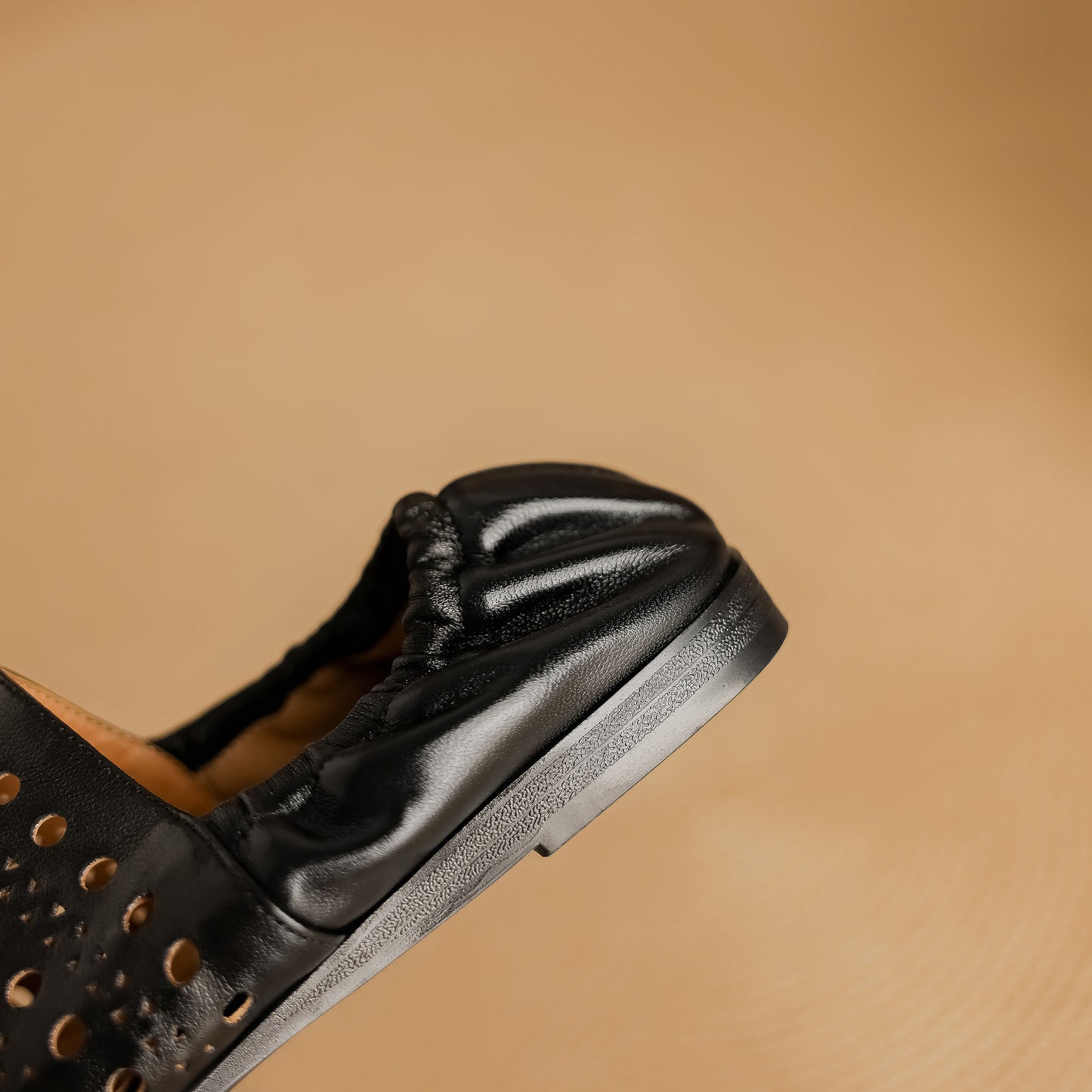 TinaCus Handmade Women's Genuine Leather Soft Square Toe Hollow-Out Slip on Casual Shoes Loafer Flats