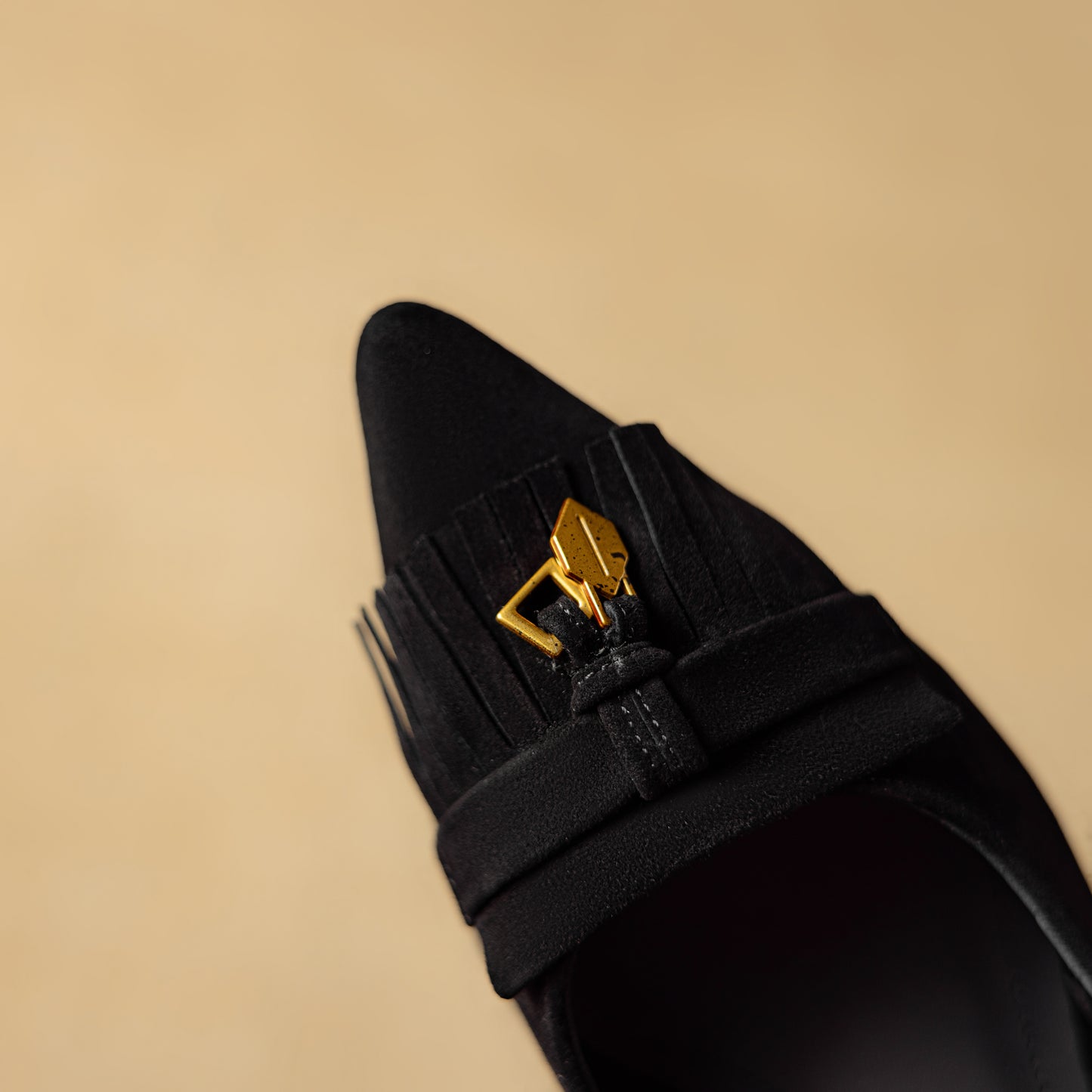 TinaCus Suede Leather Women's Pointed Toe Handmade Tassels Low Heels Pumps Shoes