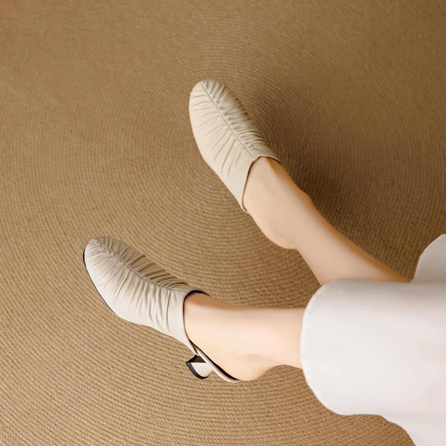 TinaCus Handmade Women's Genuine Leather Closed Round Toe Heeled Sandals Backless Mules