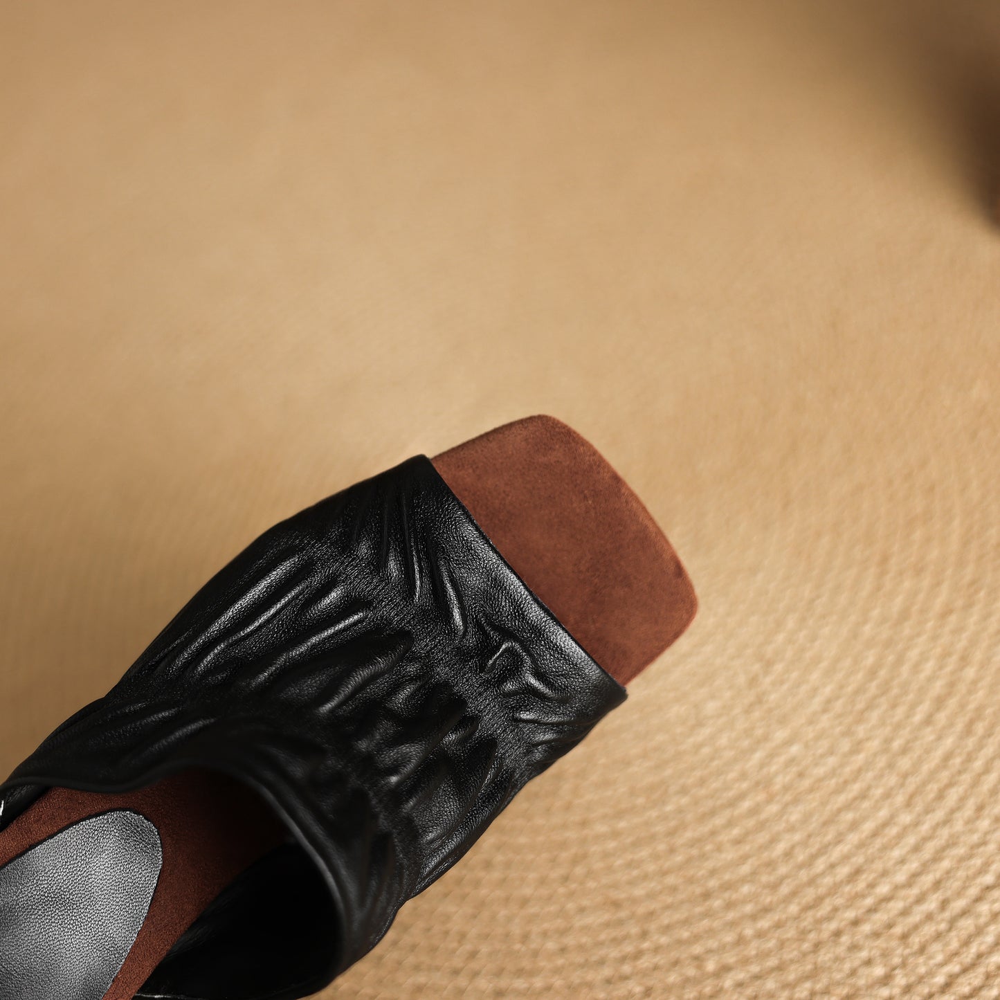 TinaCus Handmade Women's Genuine Leather Soft Open Toe Heeled Sandals Backless Mules