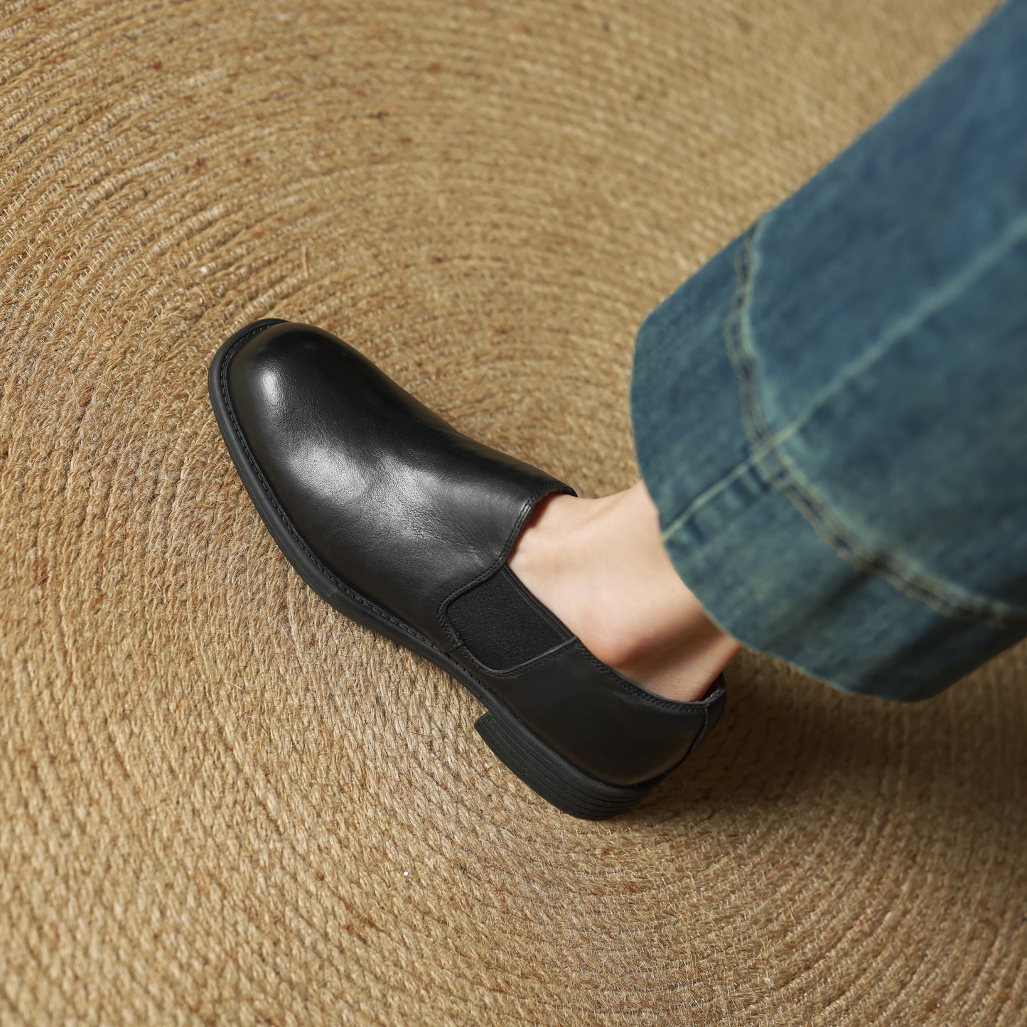 TinaCus Handmade Women's Genuine Leather Round Toe Slip On Casual Work Office Loafer Shoes