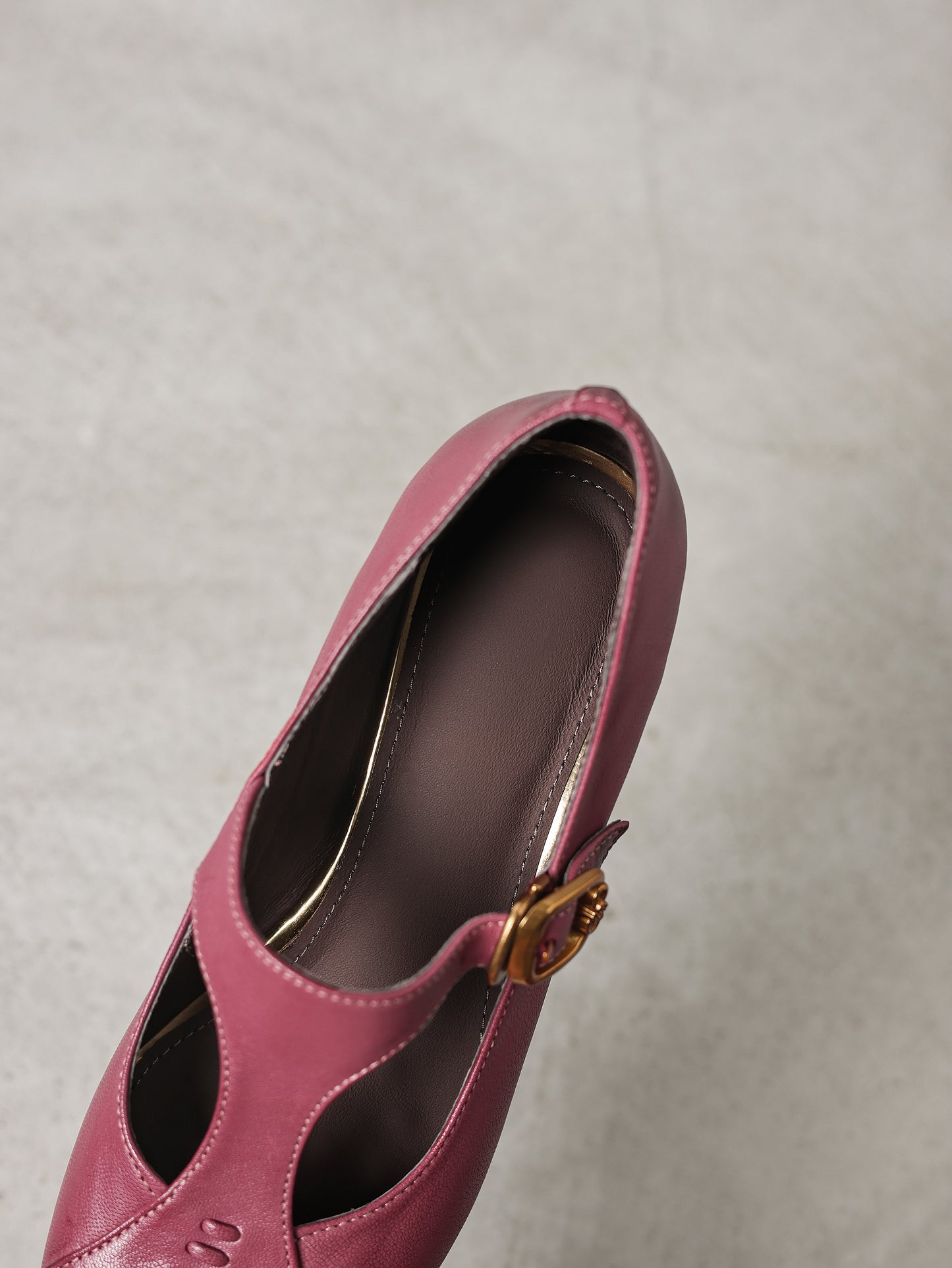 TinaCus Genuine Leather Handmade T-Strap Buckle Women's Square Toe Stylish Chunky Heels
