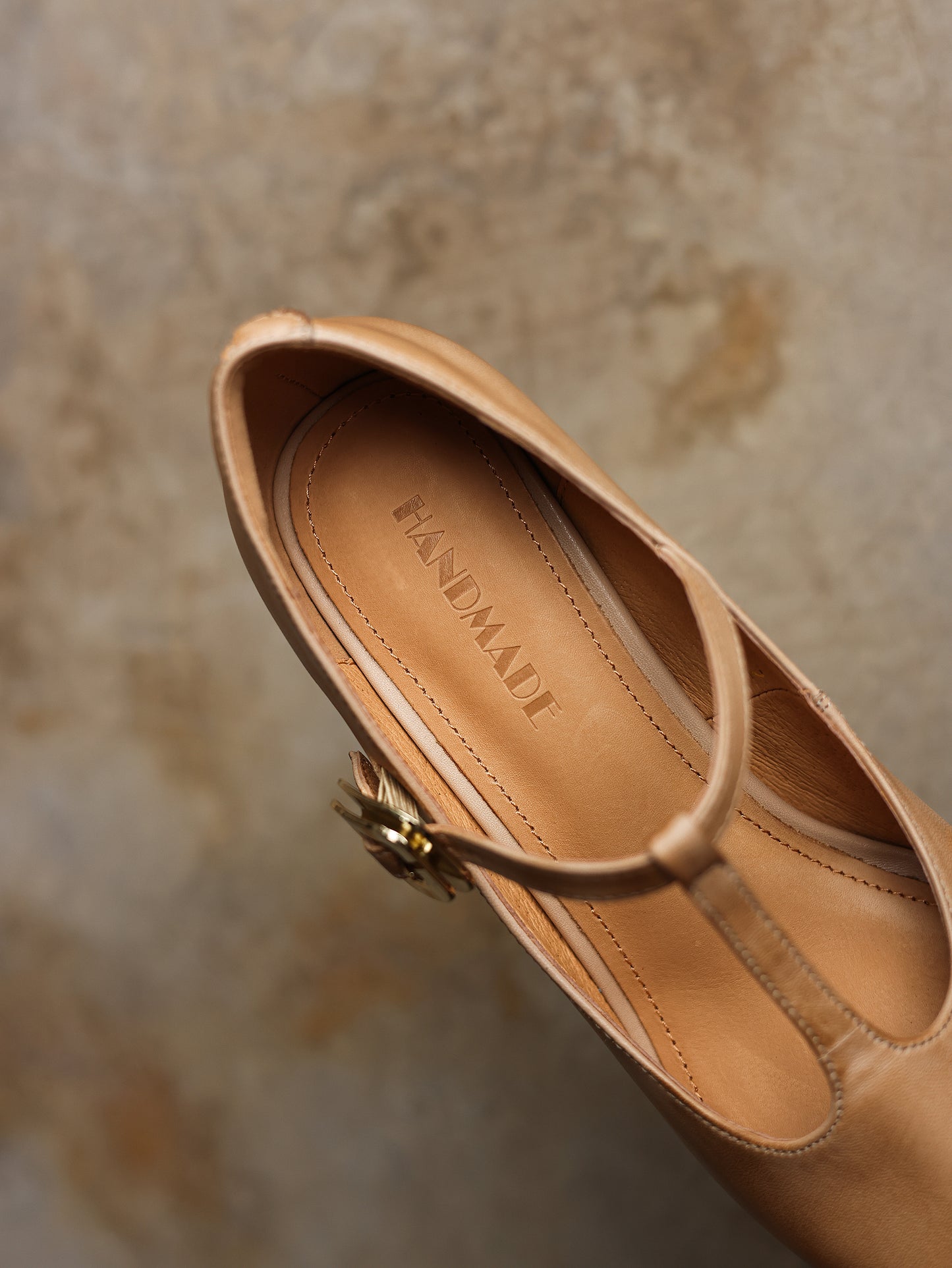 TinaCus Genuine Leather Handmade T-Strap Buckle Women's Pointed Toe Stiletto Heels Pumps Shoes