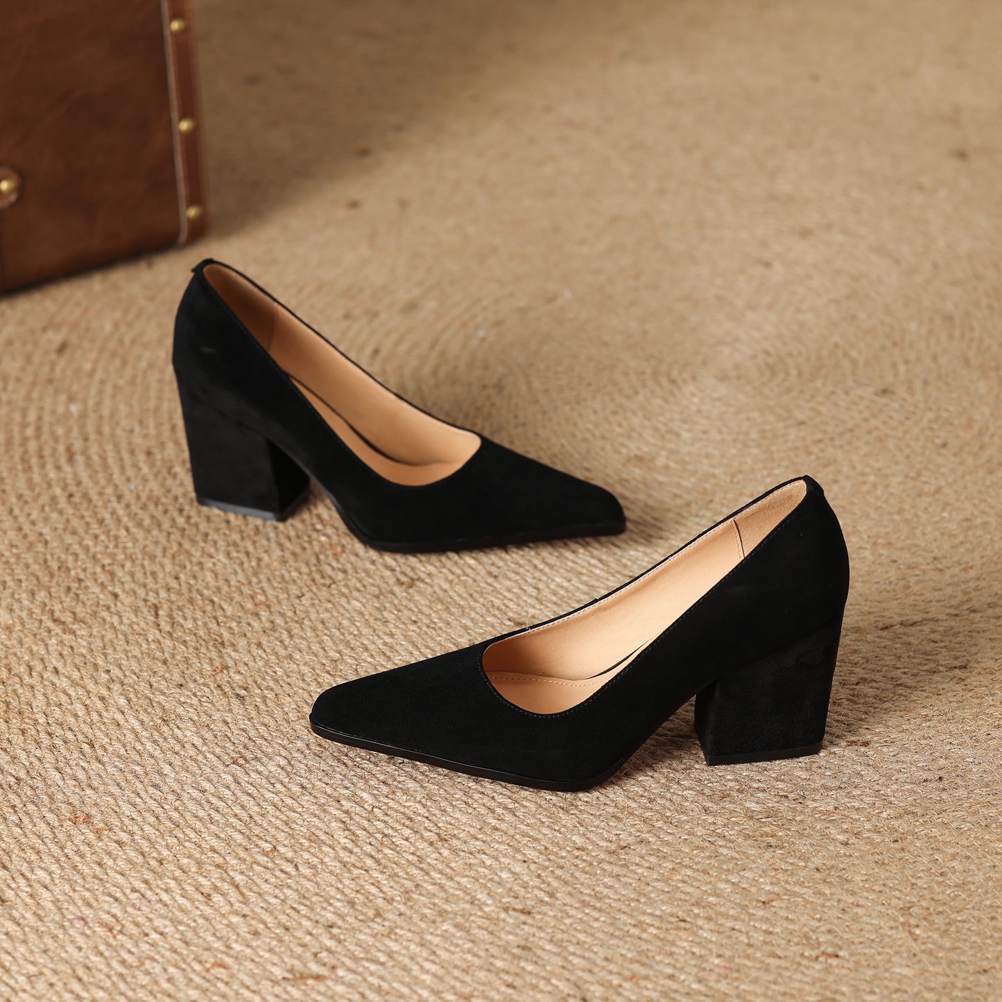 TinaCus Handmade Women's Genuine Leather Pointed Toe Office Ladies Classic Pumps Shoes