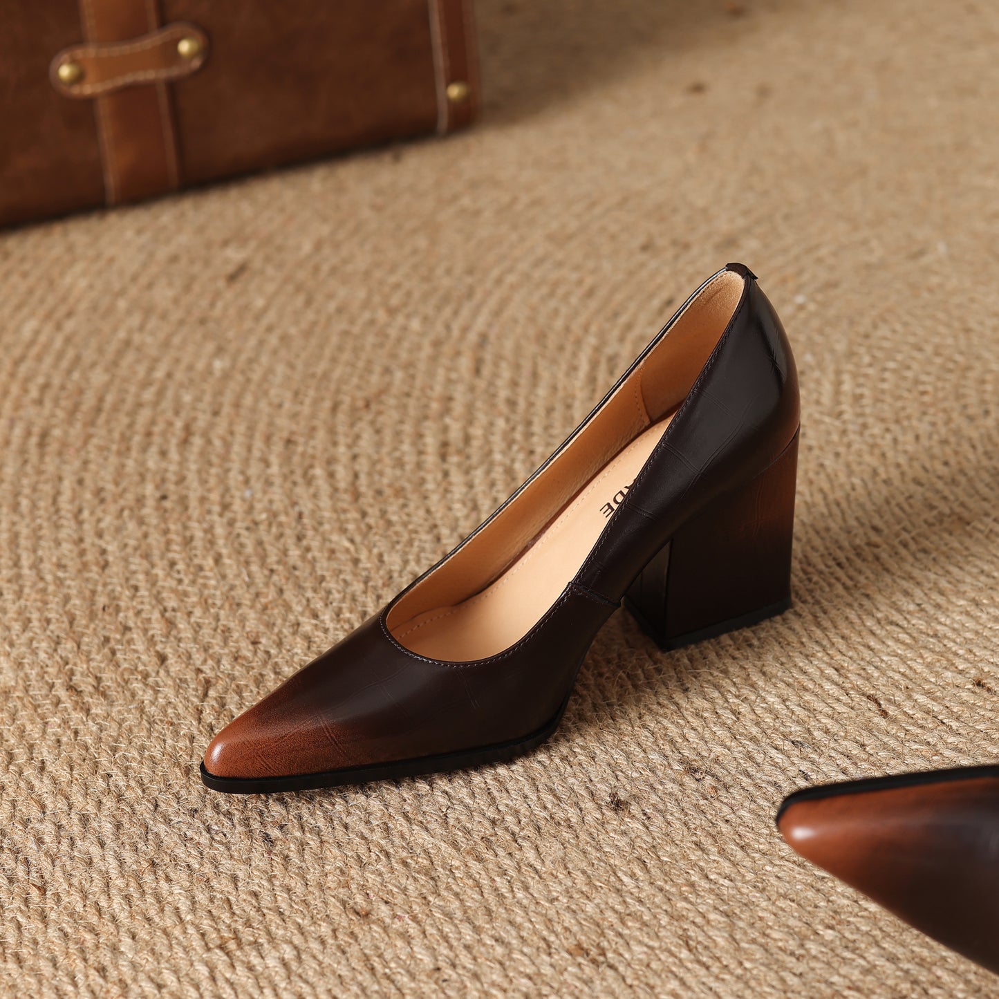 TinaCus Handmade Women's Genuine Leather Pointed Toe Office Ladies Classic Pumps Shoes