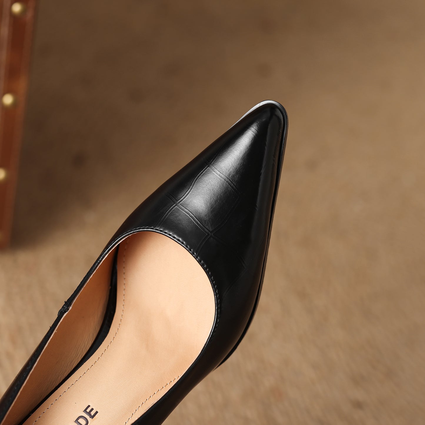 TinaCus Handmade Women's Genuine Leather Pointed Toe Office Ladies Classic Pumps Shoes