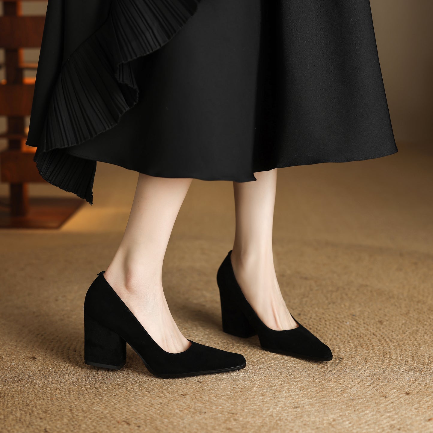 TinaCus Handmade Women's Genuine Leather Pointed Toe Office Ladies Classic Pumps Shoes