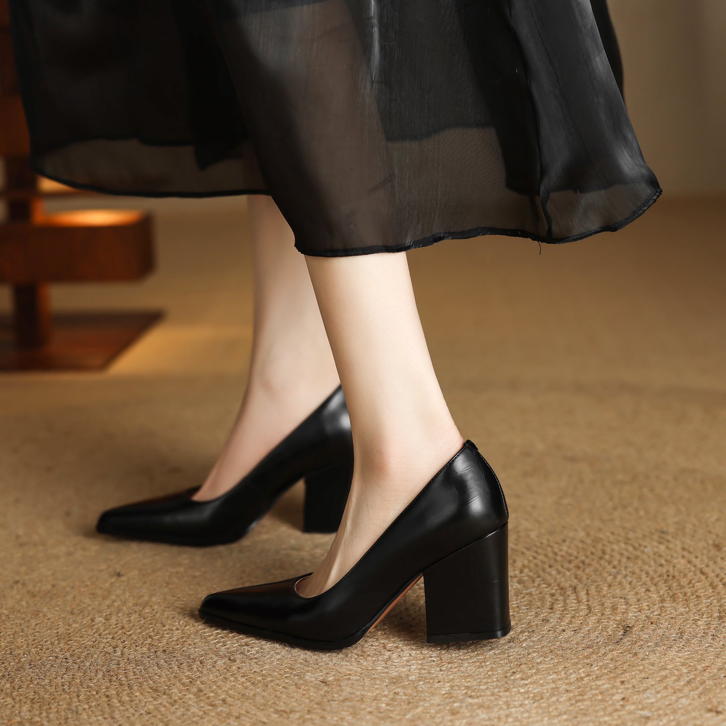 TinaCus Handmade Women's Genuine Leather Pointed Toe Office Ladies Classic Pumps Shoes