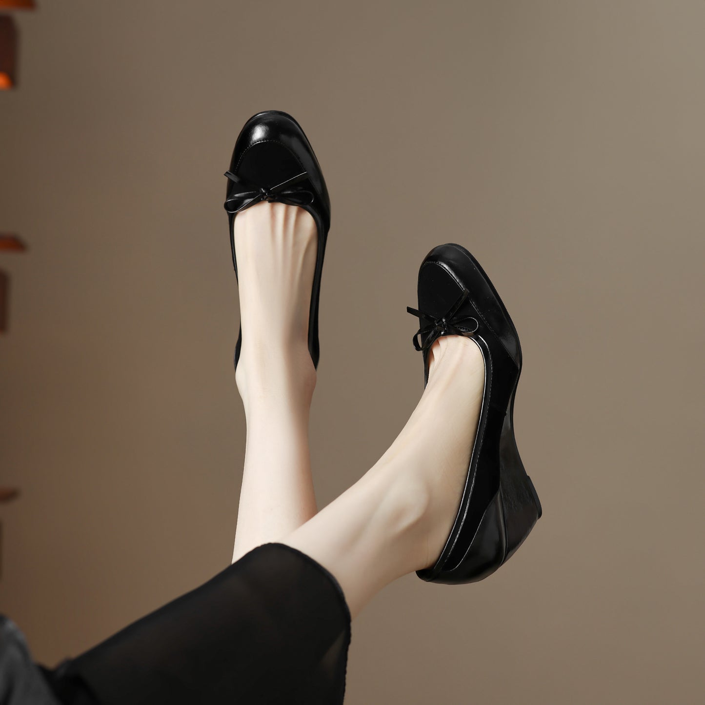 TinaCus Handmade Women's Suede Leather Round Toe Slip On Mid Wedge Heel Pumps Shoes