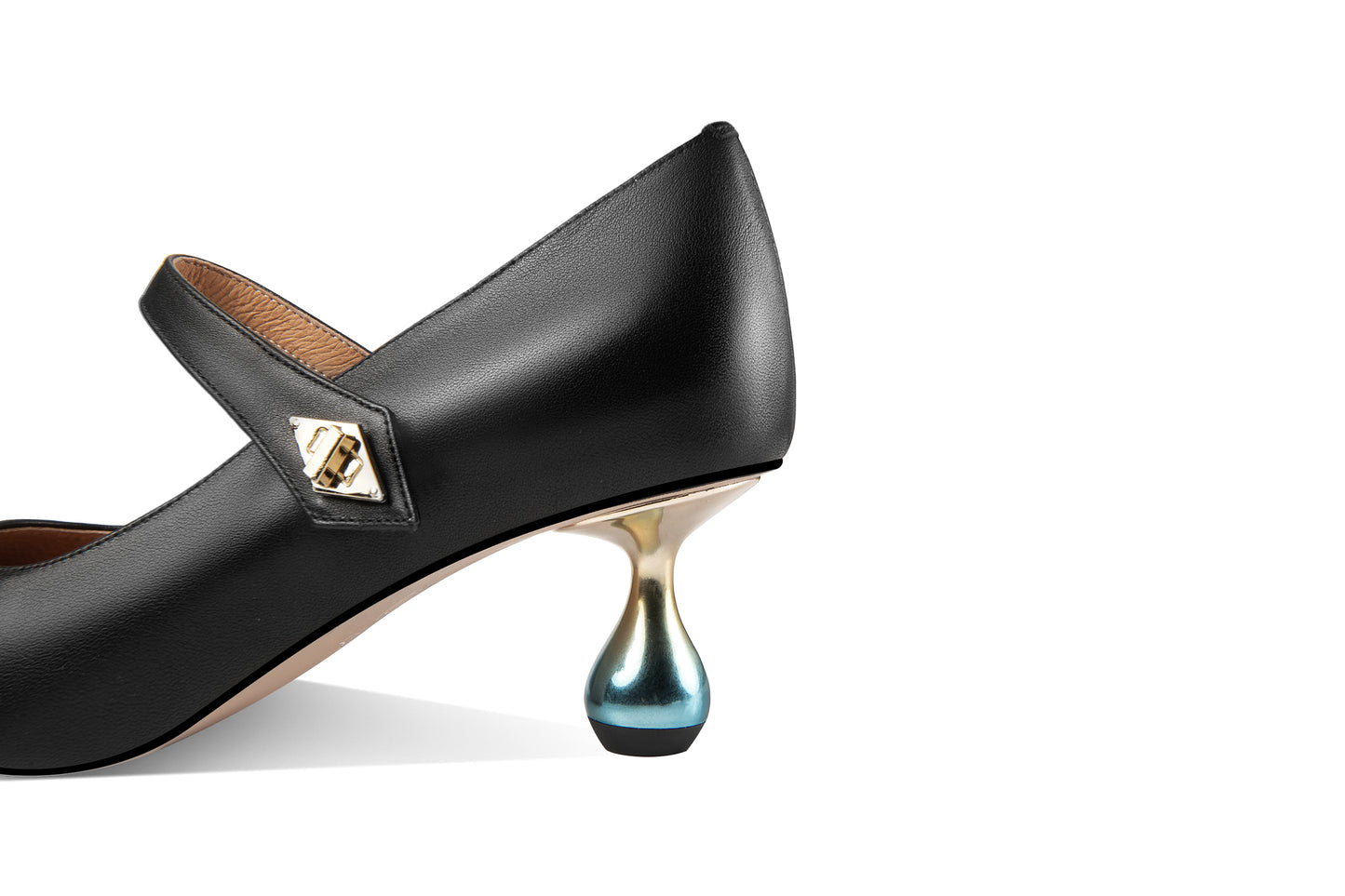 TinaCus Pointed Toe Genuine Leather Handmade Buckle Belt Graceful Women's Mid Heels Pumps Shoes