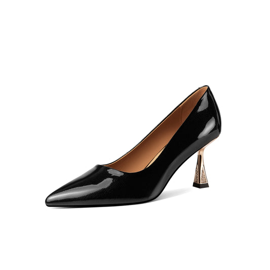 TinaCus Women's Patent Leather Handmade Pointed Toe Slip On Stiletto Heel Pumps