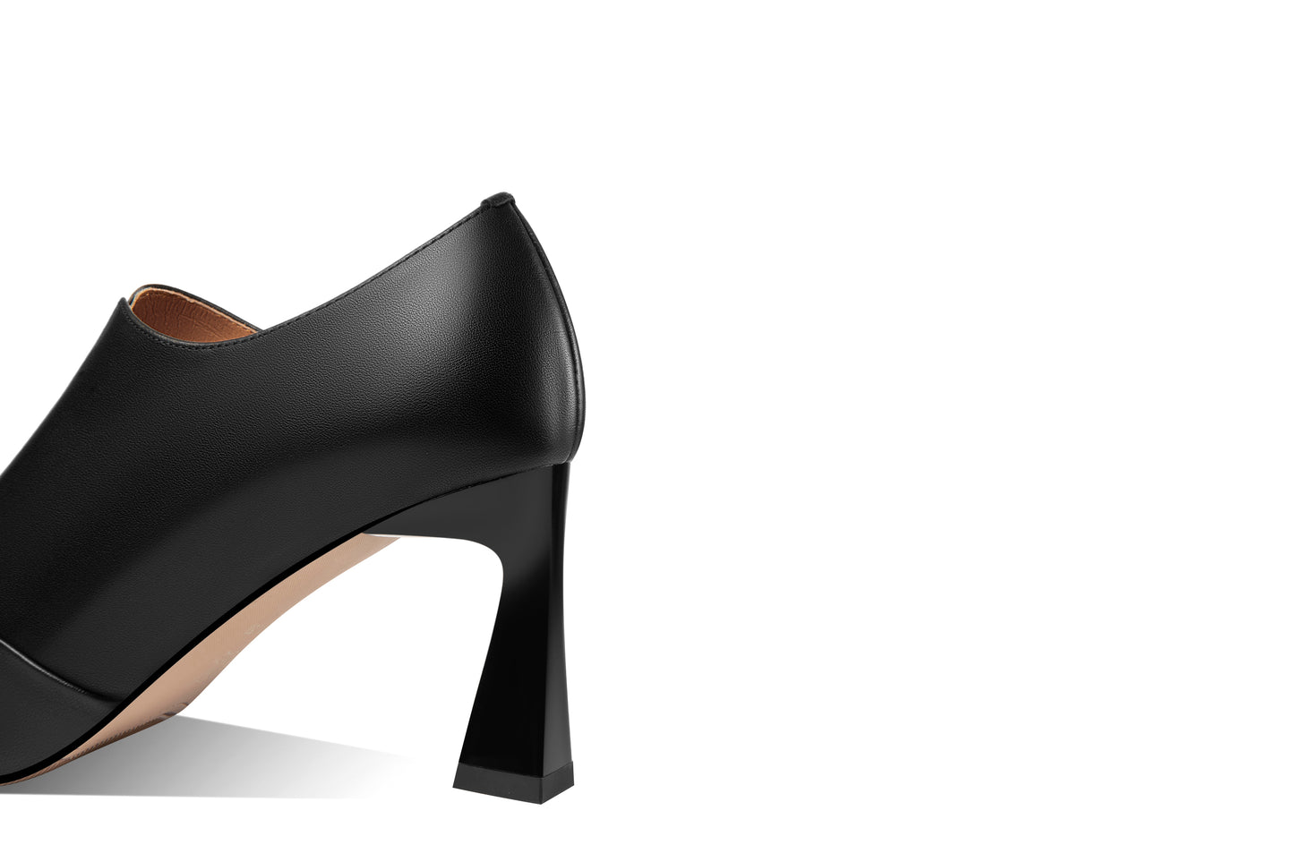 TinaCus Women's Pointed Toe Genuine Leather Handmade Side Zip Up Spool Heel Stylish Pumps