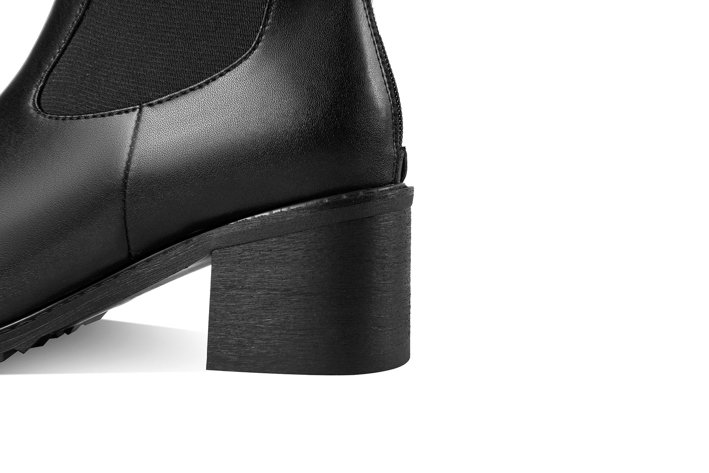 TinaCus Handmade Women's Genuine Leather Zip Round Toe Low Chunky Heel Knee High Boots