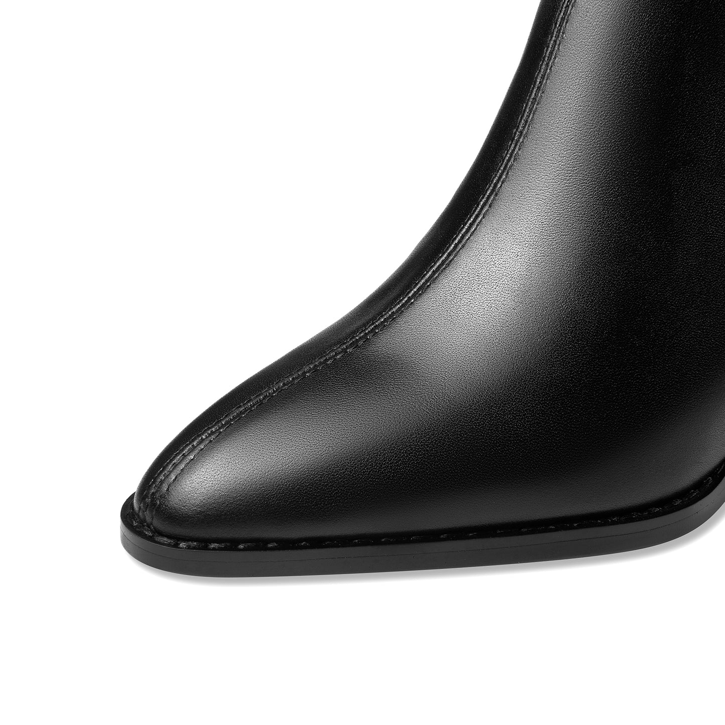 TinaCus Women's Genuine Leather Handmade Mid Heel Zip Up Ankle Boots