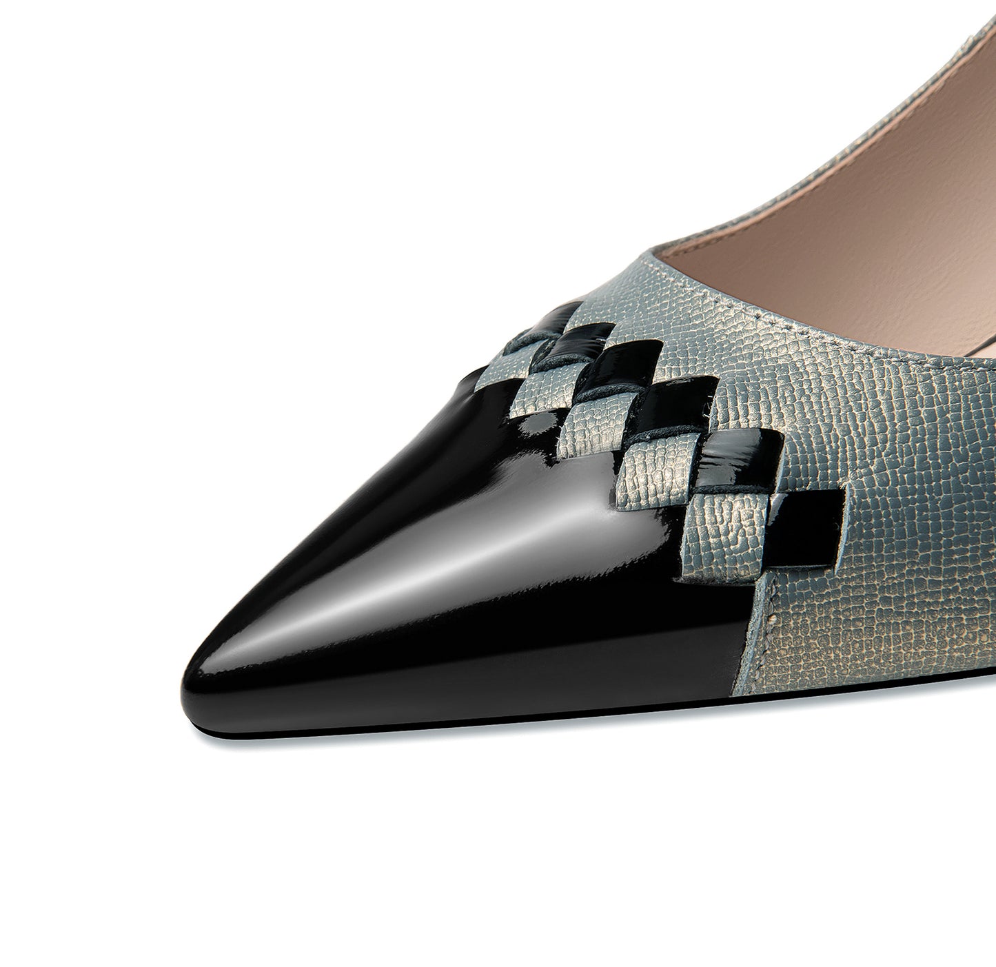 TinaCus Women's Genuine Leather Pointed Toe Handmade Buckle Belt Mid Heels Trendy Pumps Shoes