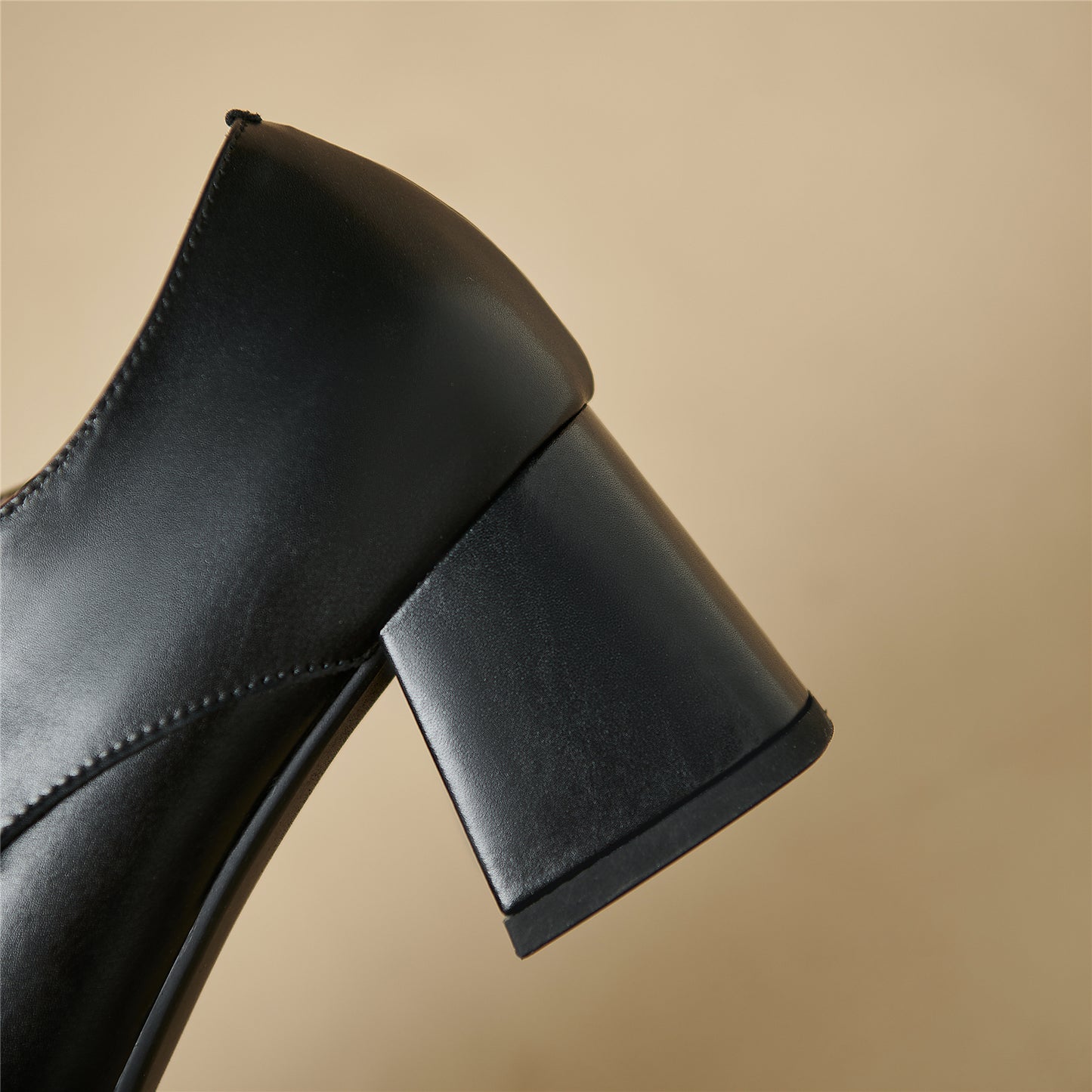 TinaCus Women's Genuine Leather Handmade Block Heel Lace Up Pumps