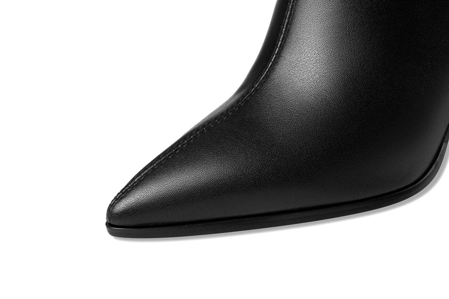 TinaCus Handmade Women's Genuine Leather Zip Up High Heel Fur Design Knee High Boots